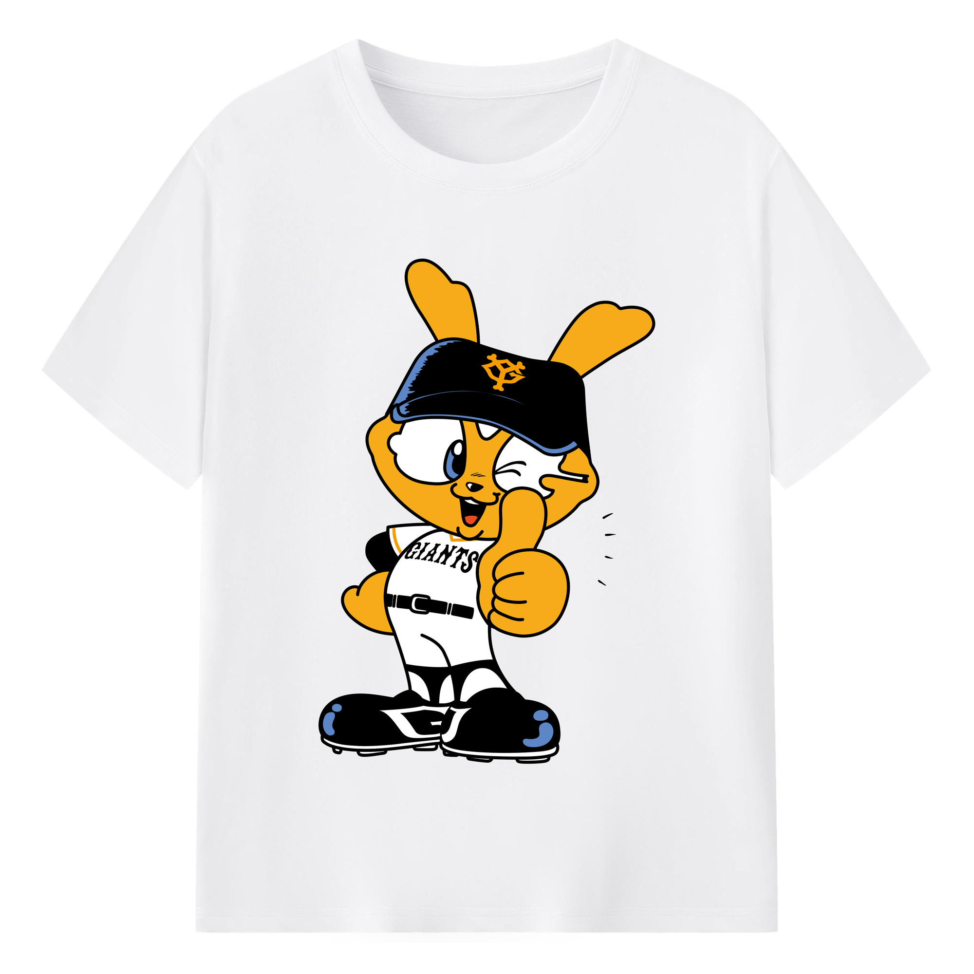 YOMIURI GIANTS MASCOT APPLICATION Good Logo - 綿100％ 半袖Tシャツ ・ フロントプリント ・ 快適 通気性 ・ 日常使い 散歩 スポーツ用