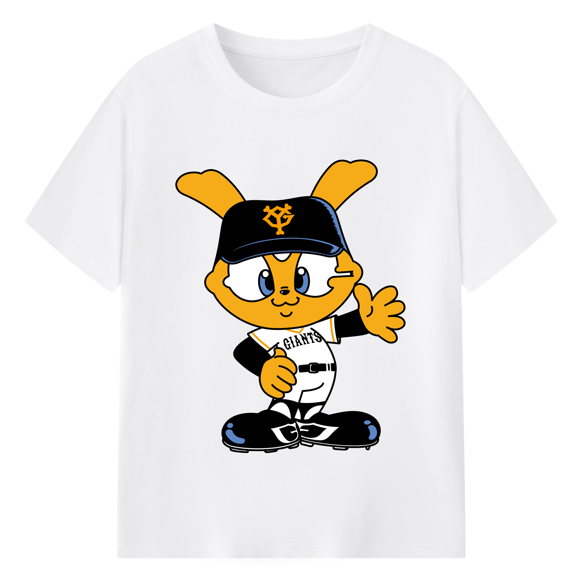 YOMIURI GIANTS MASCOT GIABBIT Logo - 綿100％ 半袖Tシャツ ・ フロントプリント ・ 快適 通気性 ・ 日常使い 散歩 スポーツ用