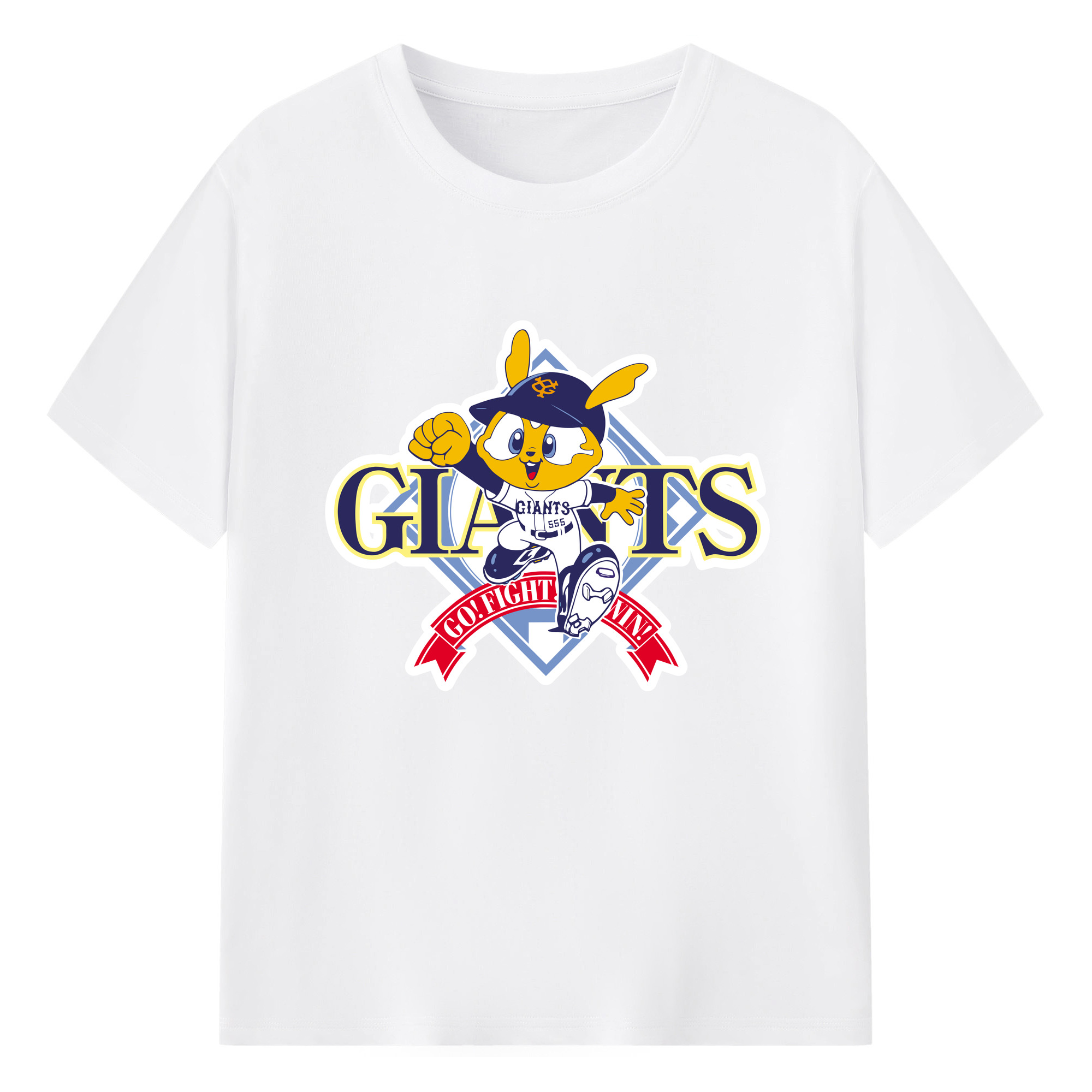 YOMIURI GIANTS OLD EMBLEM GIABBIT Logo - 綿100％ 半袖Tシャツ ・ フロントプリント ・ 快適 通気性 ・ 日常使い 散歩 スポーツ用