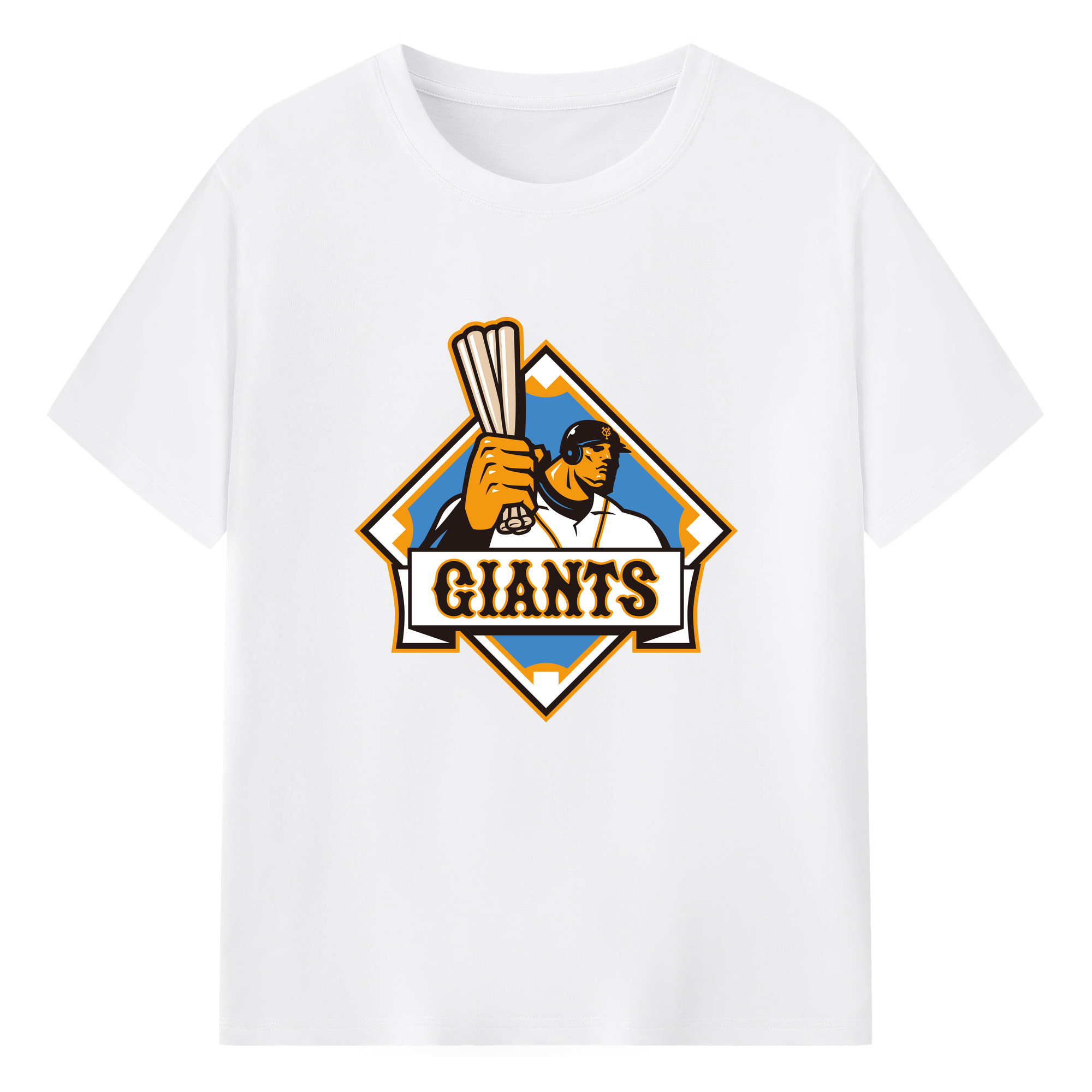 YOMIURI GIANTS Old Logo - 綿100％ 半袖Tシャツ ・ フロントプリント ・ 快適 通気性 ・ 日常使い 散歩 スポーツ用