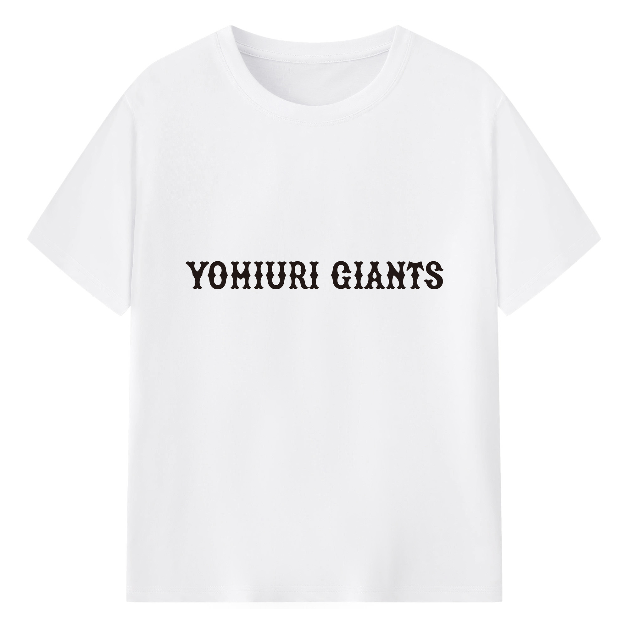 YOMIURI GIANTS WORDMARK Logo - 綿100％ 半袖Tシャツ ・ フロントプリント ・ 快適 通気性 ・ 日常使い 散歩 スポーツ用