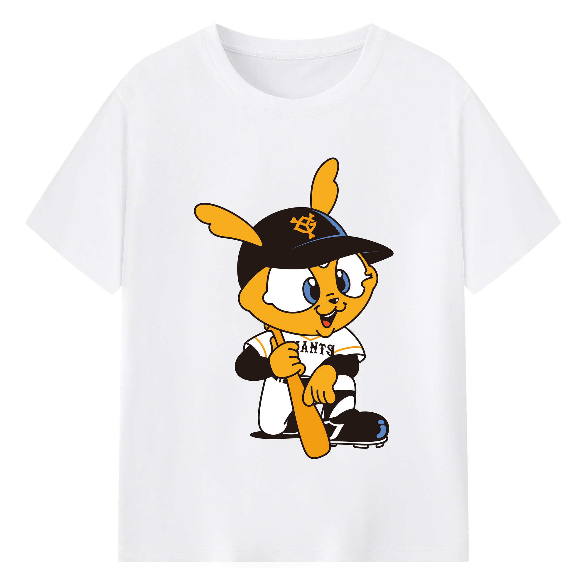 読売ジャイアンツ MASCOT APPLICATION Logo - 綿100％ 半袖Tシャツ ・ フロントプリント ・ 快適 通気性 ・ 日常使い 散歩 スポーツ用