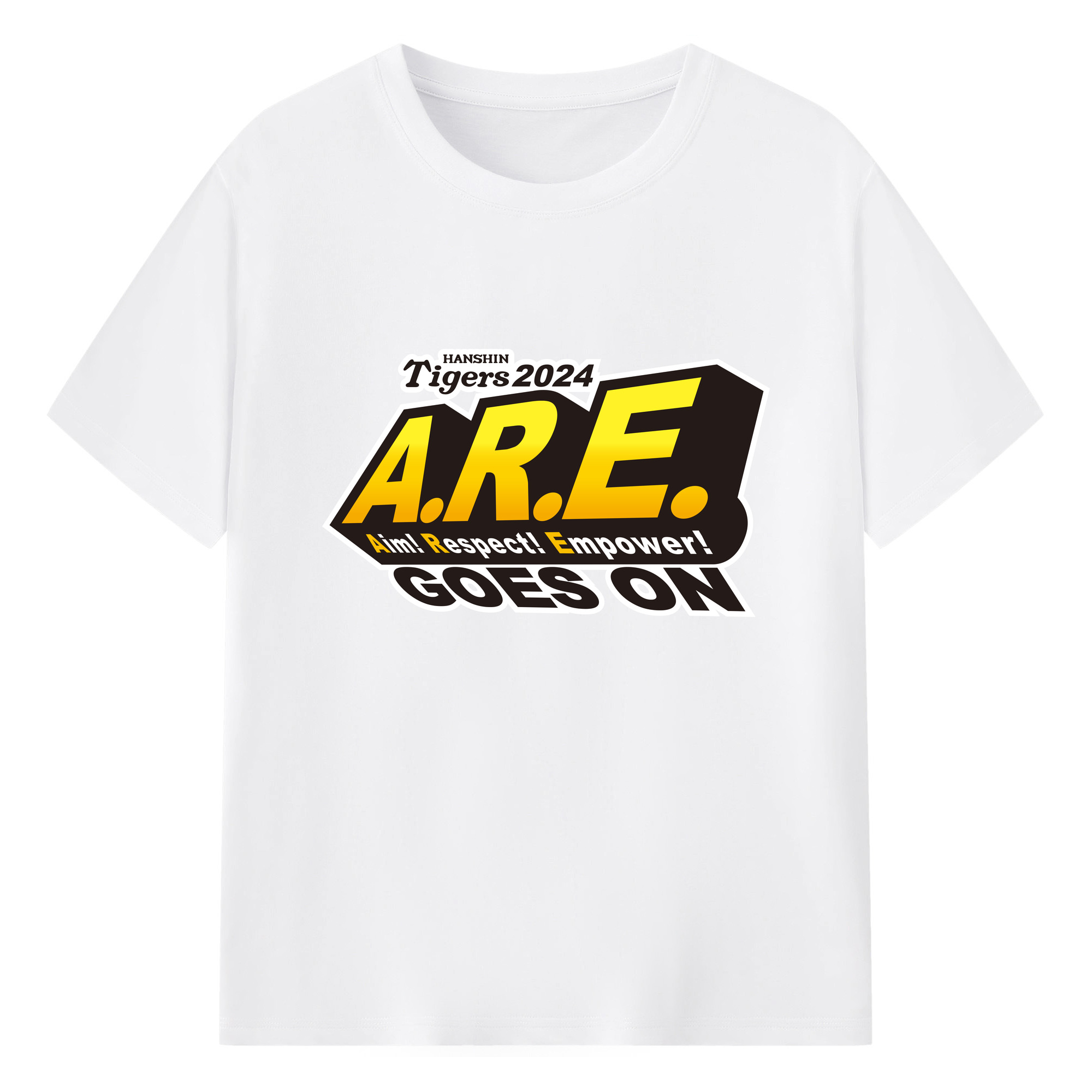 HANSHIN TIGERS 2024 SLOGAN Logo - 綿100％ 半袖Tシャツ ・ フロントプリント ・ 快適 通気性 ・ 日常使い 散歩 スポーツ用