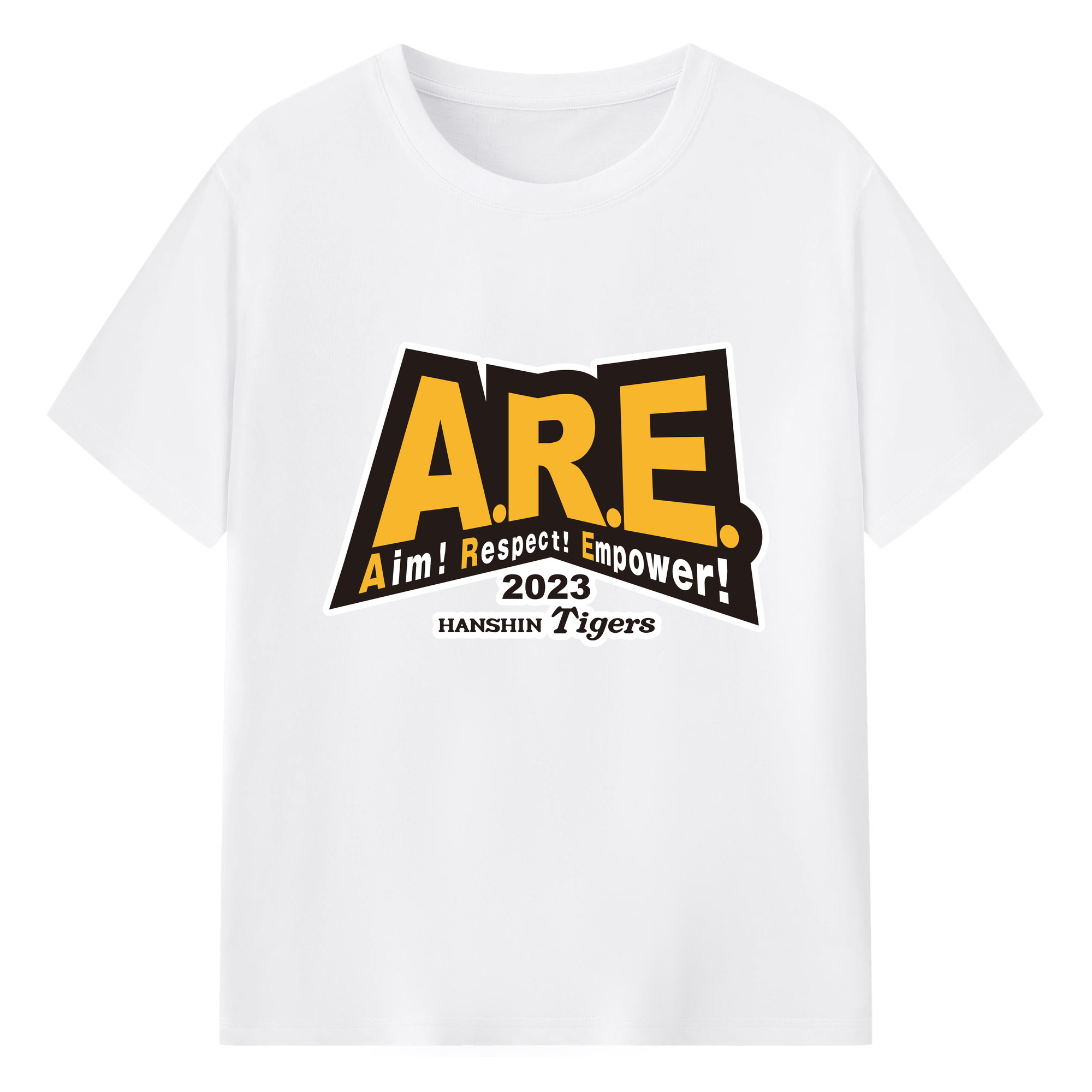 HANSHIN TIGERS 2023 SLOGAN Logo - 綿100％ 半袖Tシャツ ・ フロントプリント ・ 快適 通気性 ・ 日常使い 散歩 スポーツ用