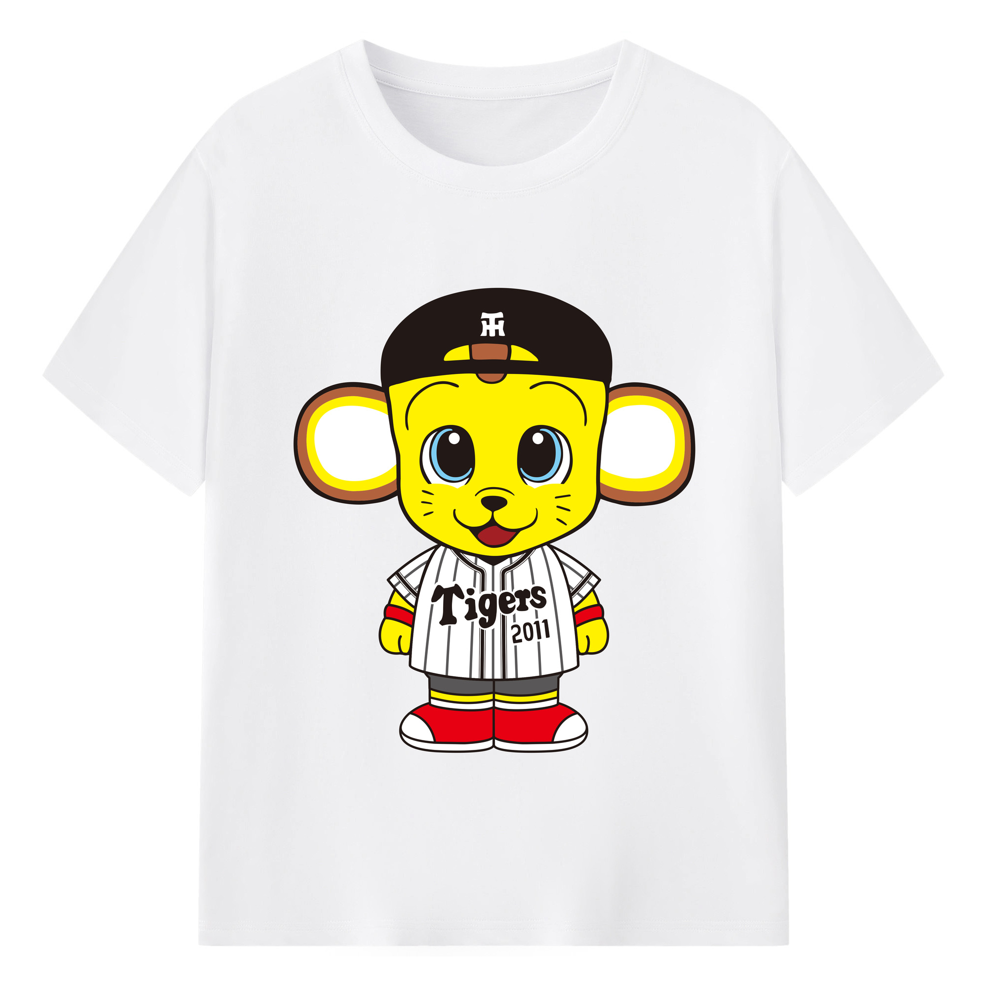 HANSHIN TIGERS MASCOT KITA APPLICATION KID STAND 2015 Logo - 綿100％ 半袖Tシャツ ・ フロントプリント ・ 快適 通気性 ・ 日常使い 散歩 スポーツ用