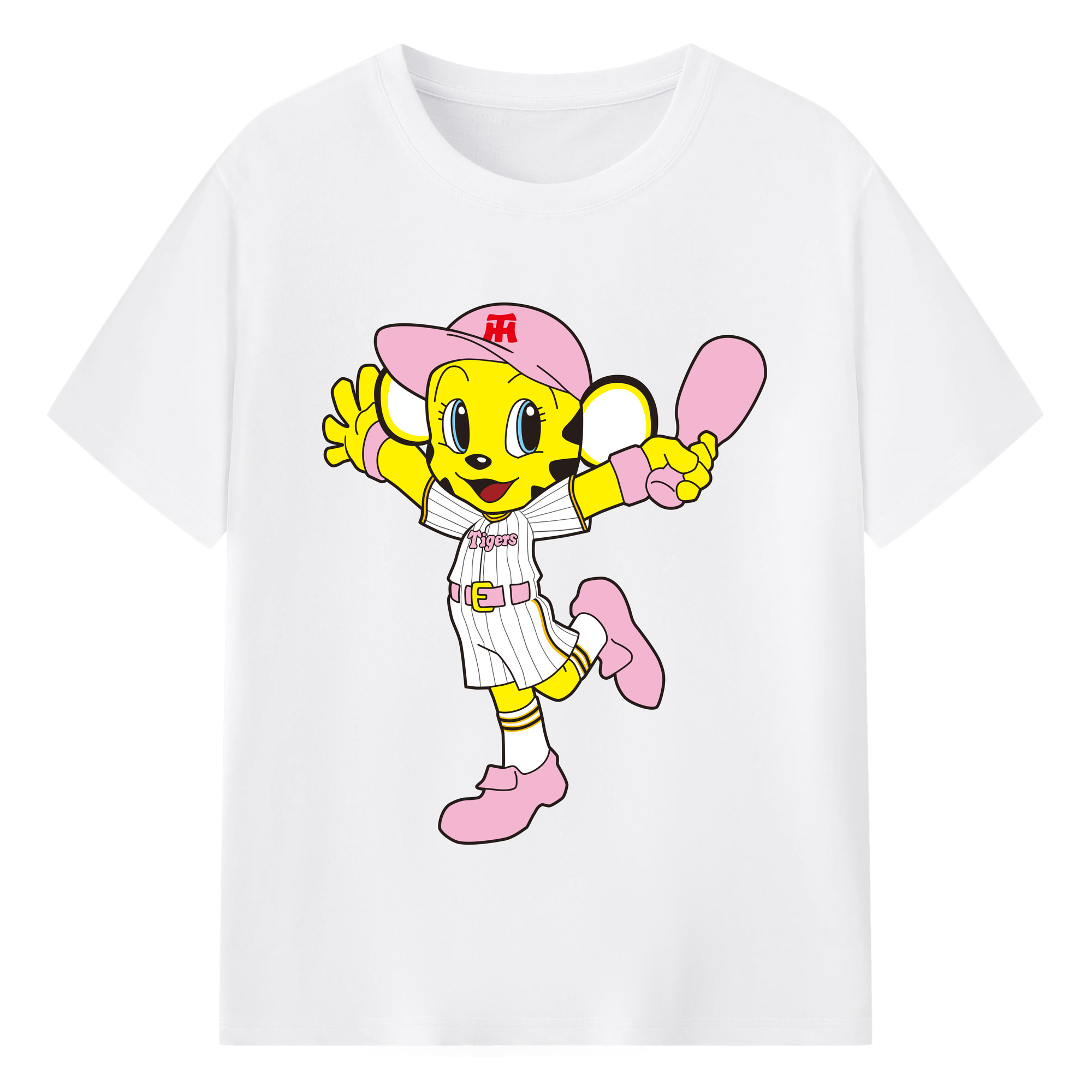 HANSHIN TIGERS MASCOT LUCKY 2022 HOME UNIFORM ORIGINAL Logo - 綿100％ 半袖Tシャツ ・ フロントプリント ・ 快適 通気性 ・ 日常使い 散歩 スポーツ用