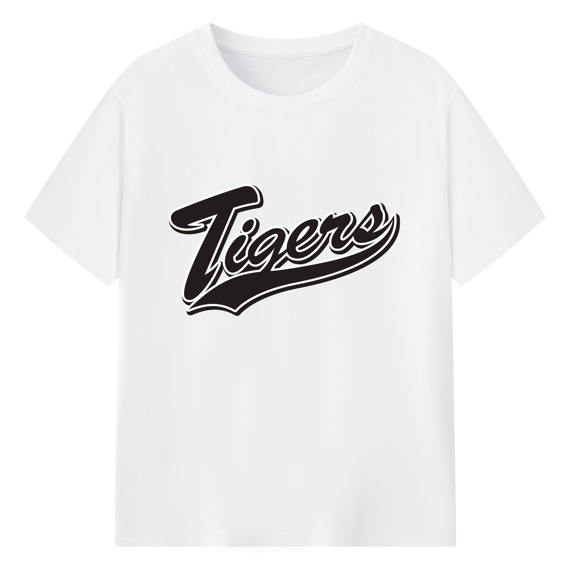 HANSHIN TIGERS ANOTHER WORDMARK APPLICATION WHITE BLACK Logo - 綿100％ 半袖Tシャツ ・ フロントプリント ・ 快適 通気性 ・ 日常使い 散歩 スポーツ用