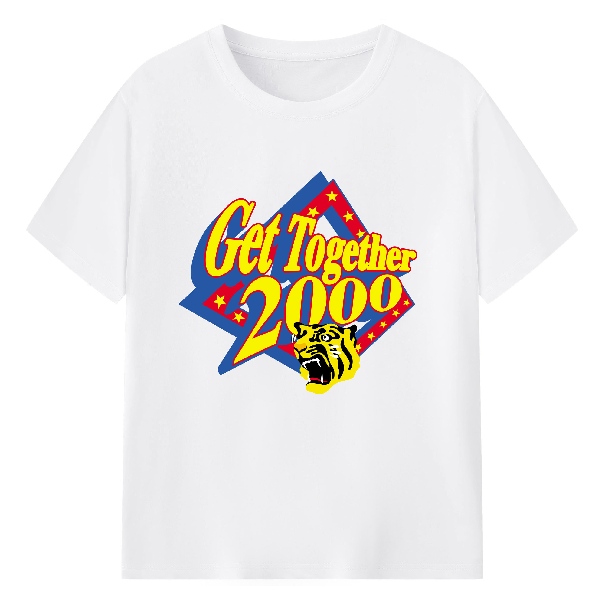 HANSHIN TIGERS 65TH ANNIVERSARY EMBLEM GET TOGETHER 2000 Logo - 綿100％ 半袖Tシャツ ・ フロントプリント ・ 快適 通気性 ・ 日常使い 散歩 スポーツ用