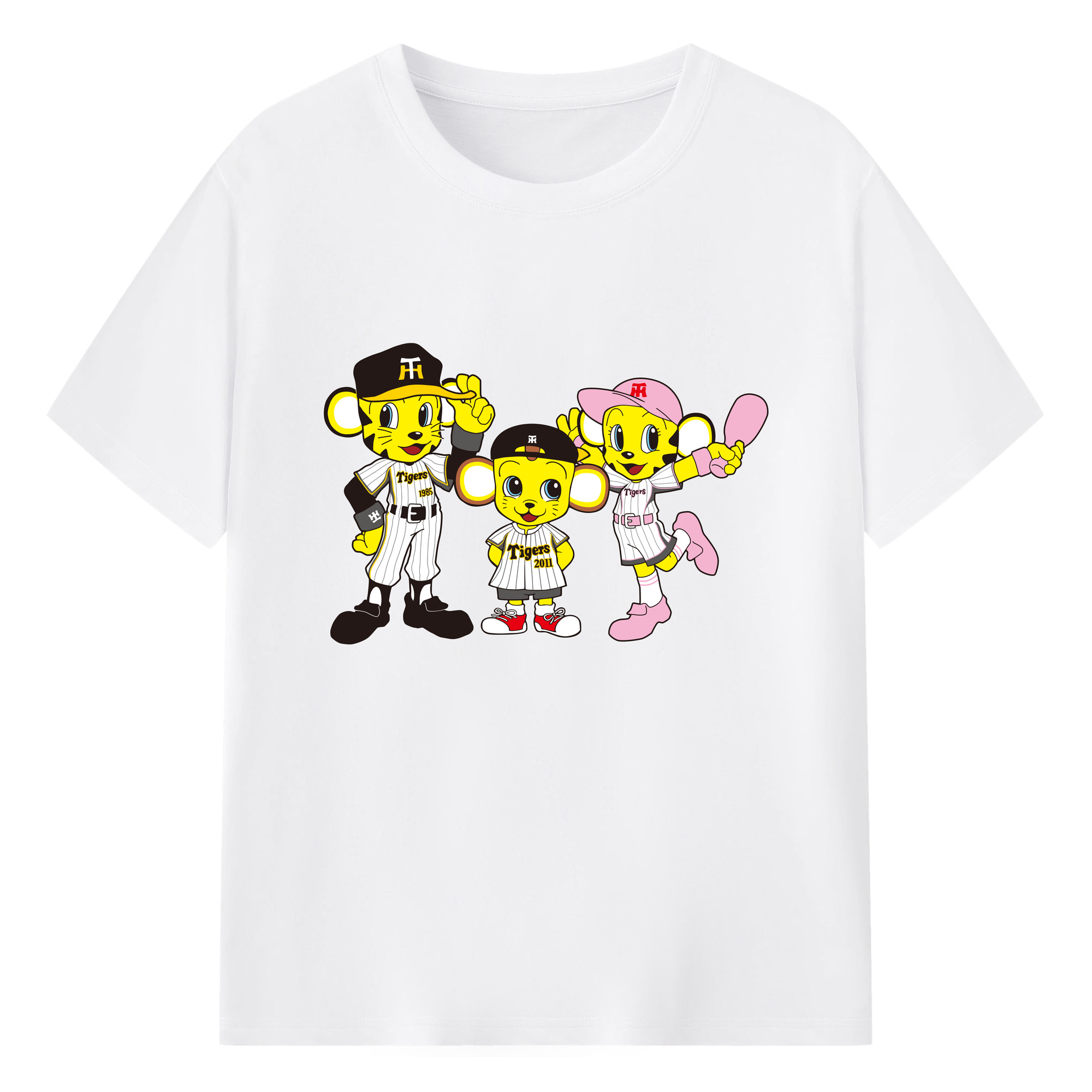 HANSHIN TIGERS MASCOT TO-LUCKY LUCKY KITA 2007 2011 Logo - 綿100％ 半袖Tシャツ ・ フロントプリント ・ 快適 通気性 ・ 日常使い 散歩 スポーツ用
