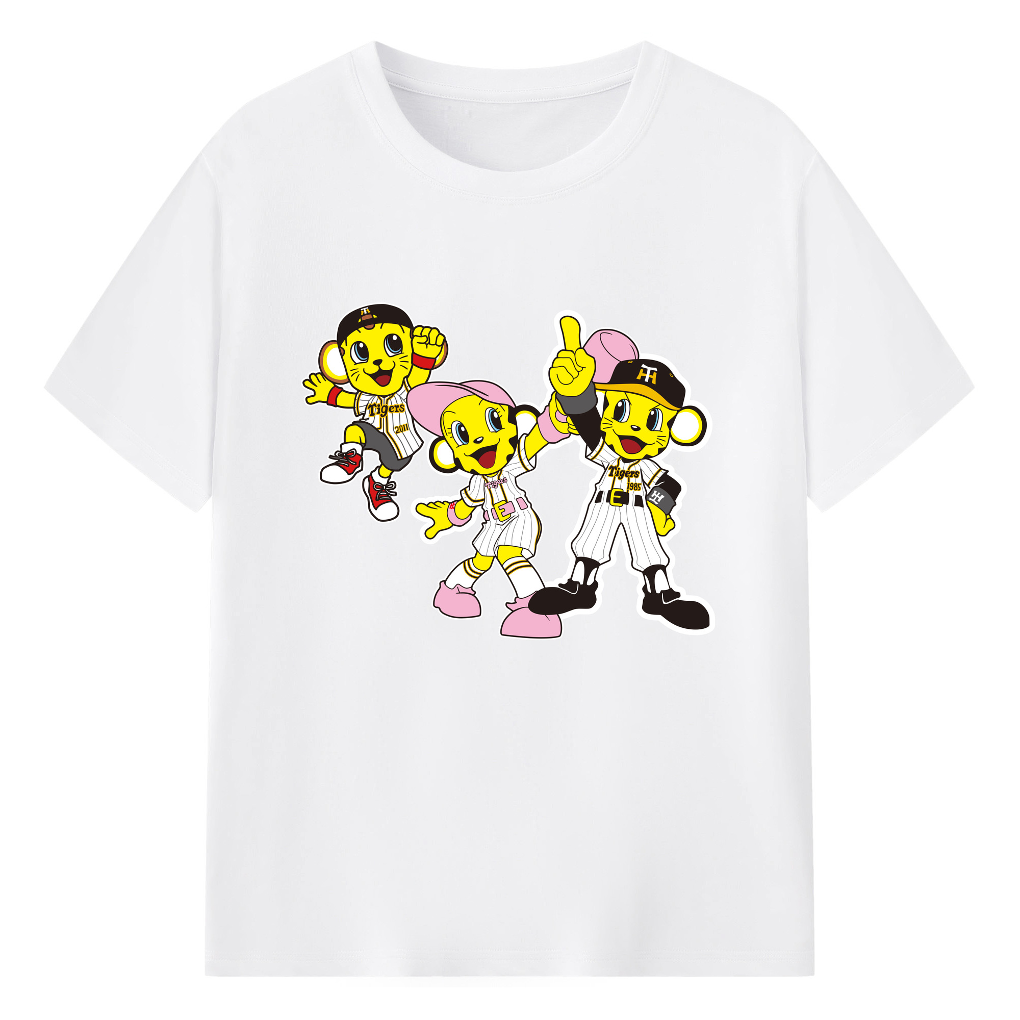 HANSHIN TIGERS MASCOT TO-LUCKY LUCKY KEYTA APPLICATION DREAM Logo - 綿100％ 半袖Tシャツ ・ フロントプリント ・ 快適 通気性 ・ 日常使い 散歩 スポーツ用