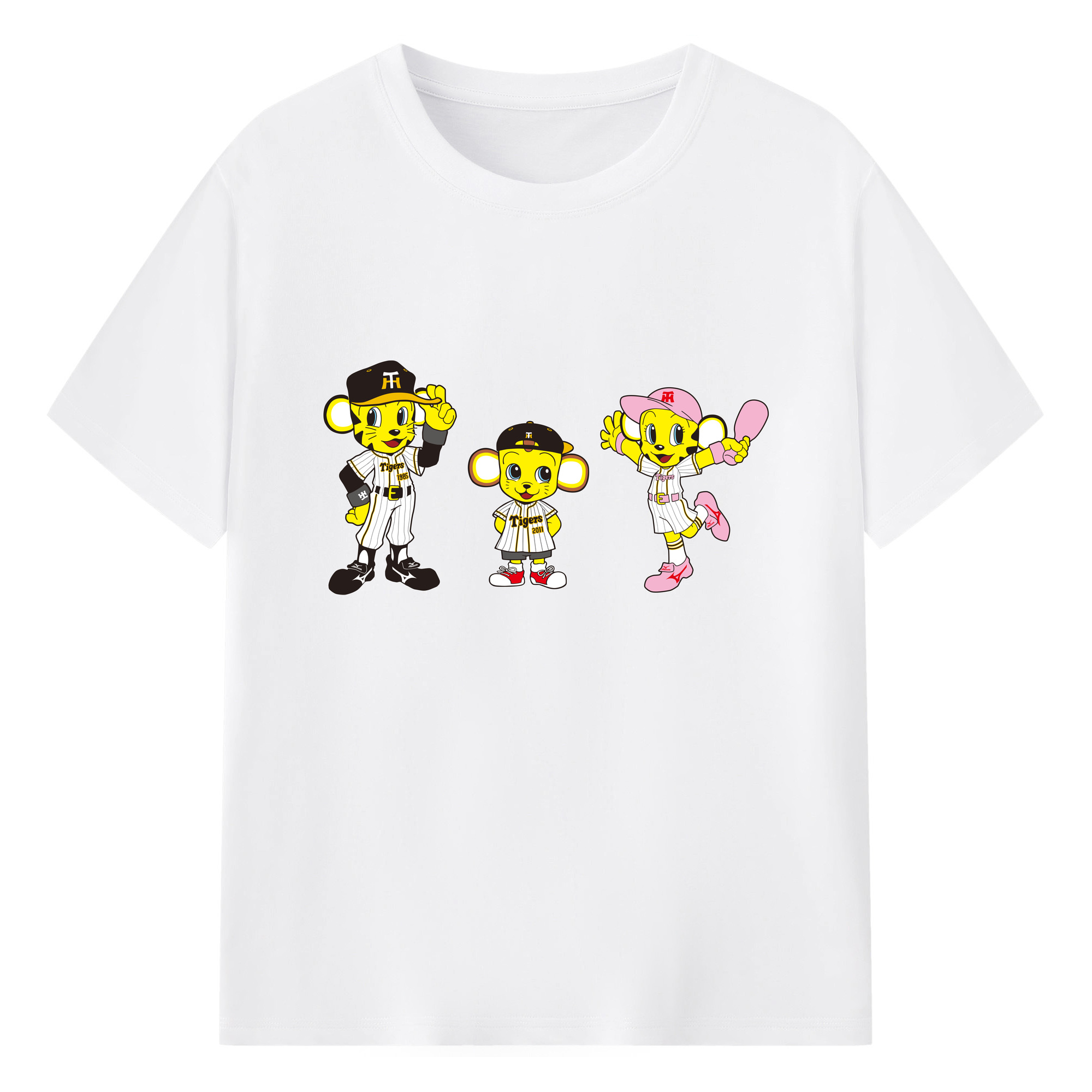 HANSHIN TIGERS MASCOT TO-LUCKY LUCKY KITA 2018 2021 Logo - 綿100％ 半袖Tシャツ ・ フロントプリント ・ 快適 通気性 ・ 日常使い 散歩 スポーツ用