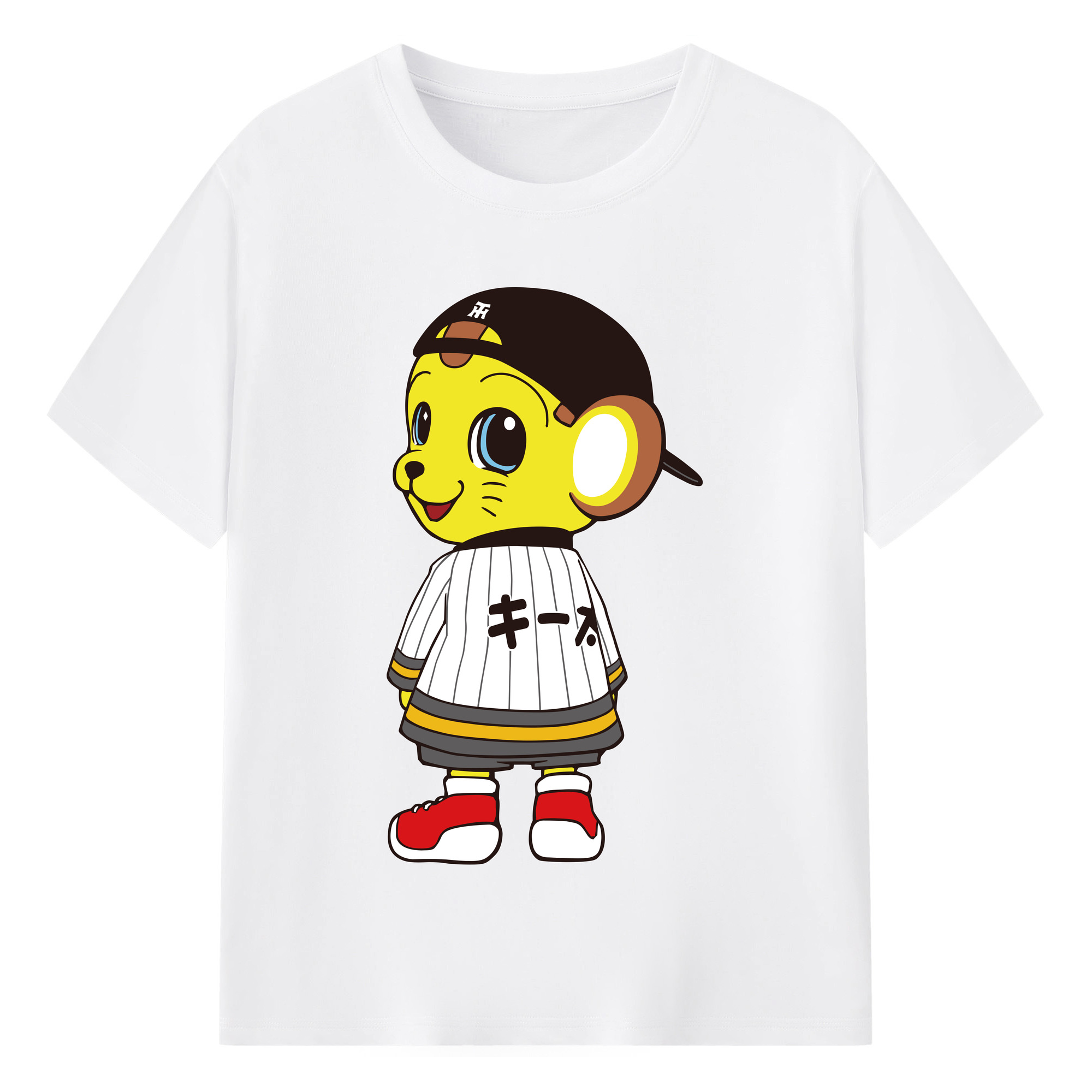 HANSHIN TIGERS MASCOT KITA APPLICATION TURN AROUND 2017 Logo - 綿100％ 半袖Tシャツ ・ フロントプリント ・ 快適 通気性 ・ 日常使い 散歩 スポーツ用