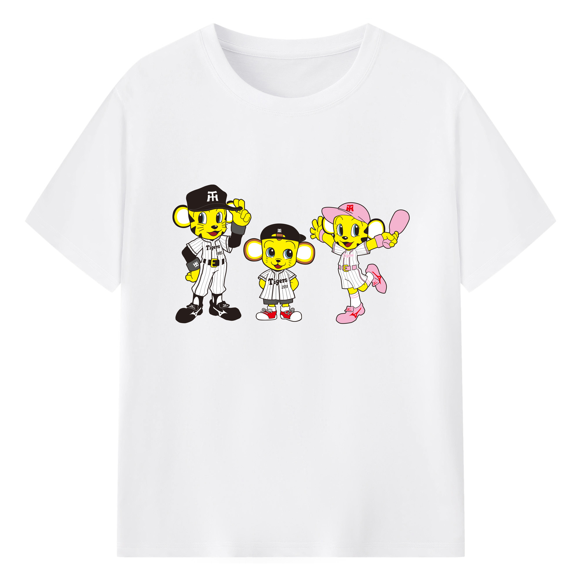 HANSHIN TIGERS MASCOT TO-LUCKY LUCKY KITA 2015 2017 Logo - 綿100％ 半袖Tシャツ ・ フロントプリント ・ 快適 通気性 ・ 日常使い 散歩 スポーツ用