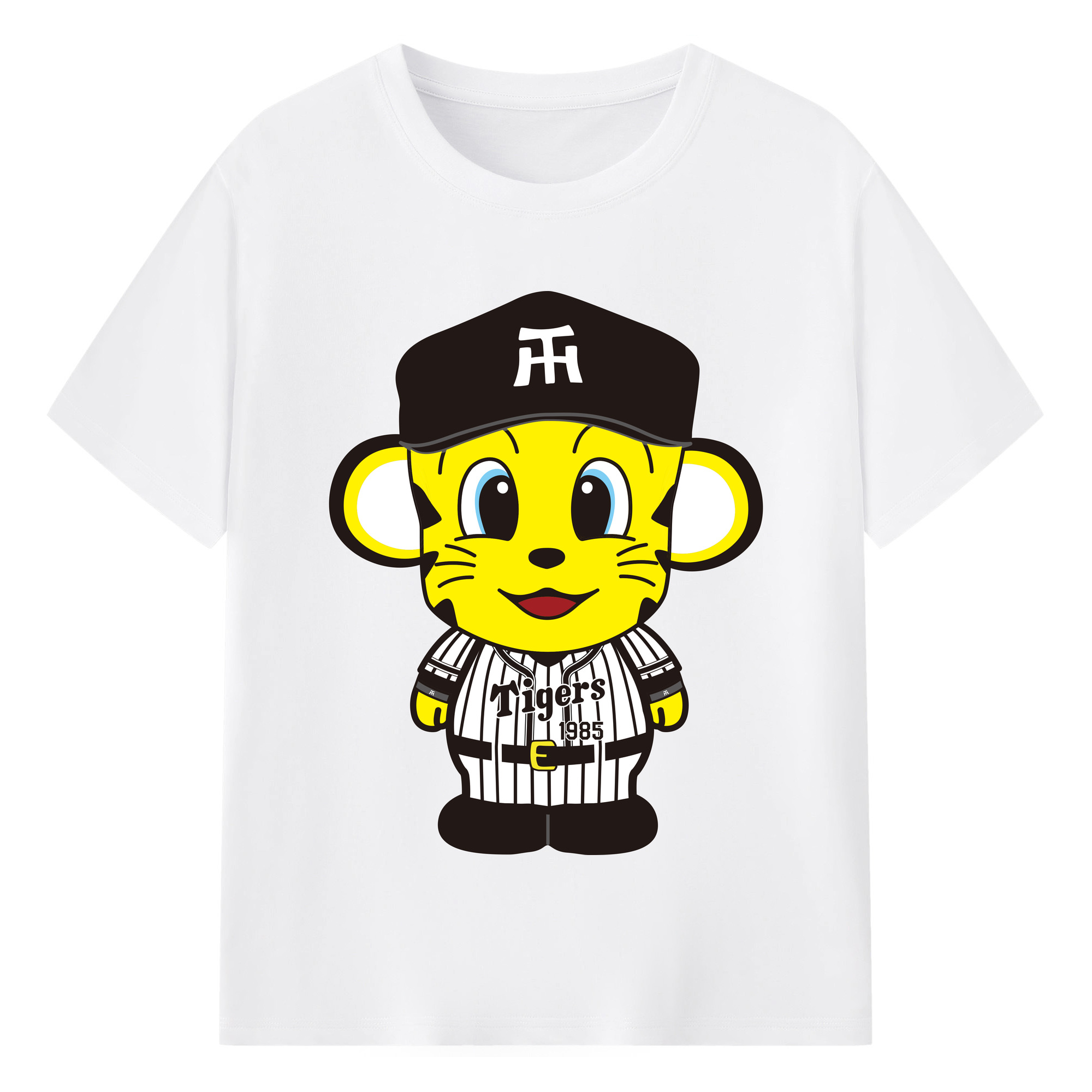 HANSHIN TIGERS MASCOT TO-LUCKY APPLICATION KID STAND 2015 Logo - 綿100％ 半袖Tシャツ ・ フロントプリント ・ 快適 通気性 ・ 日常使い 散歩 スポーツ用