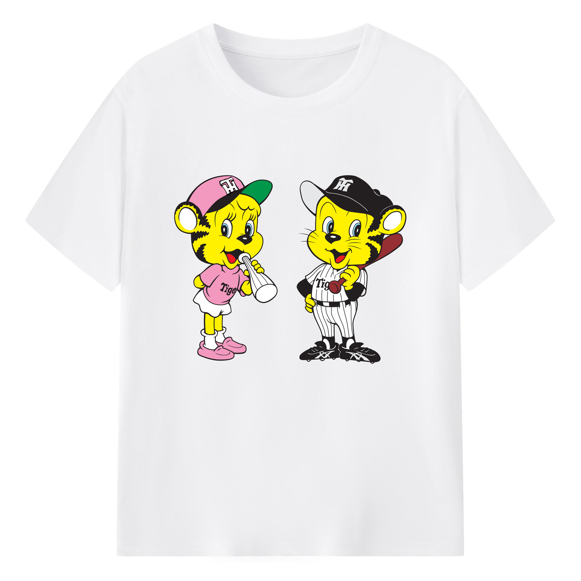 HANSHIN TIGERS MASCOT TO-LUCKY LUCKY 2001 2006 Logo - 綿100％ 半袖Tシャツ ・ フロントプリント ・ 快適 通気性 ・ 日常使い 散歩 スポーツ用