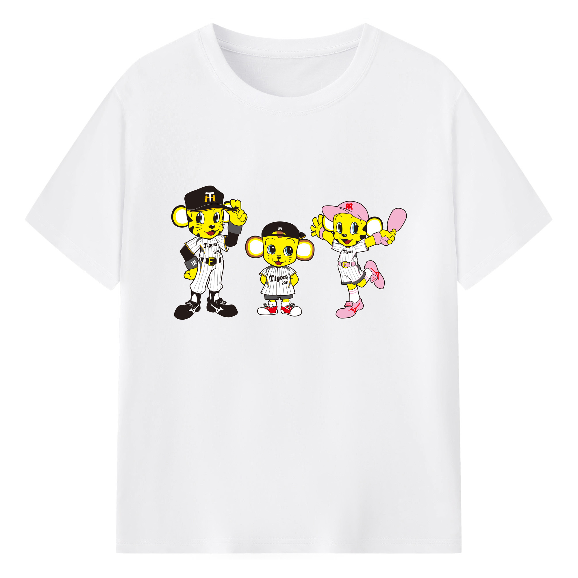 HANSHIN TIGERS MASCOT TO-LUCKY LUCKY KITA 2012 2014 Logo - 綿100％ 半袖Tシャツ ・ フロントプリント ・ 快適 通気性 ・ 日常使い 散歩 スポーツ用