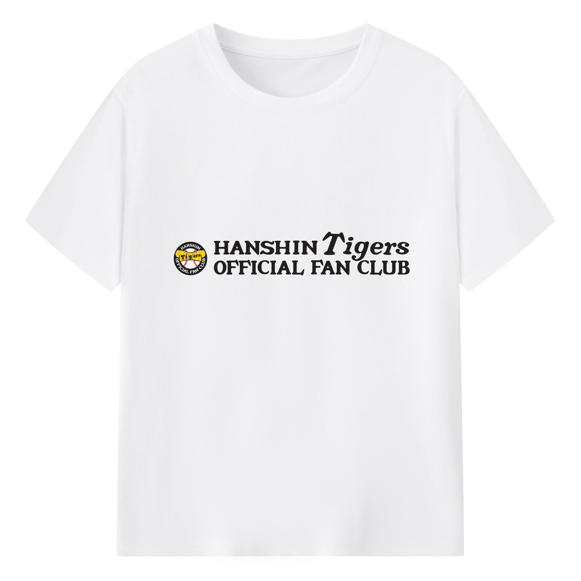 HANSHIN TIGERS OFFICIAL FANCLUB OLD Logo - 綿100％ 半袖Tシャツ ・ フロントプリント ・ 快適 通気性 ・ 日常使い 散歩 スポーツ用