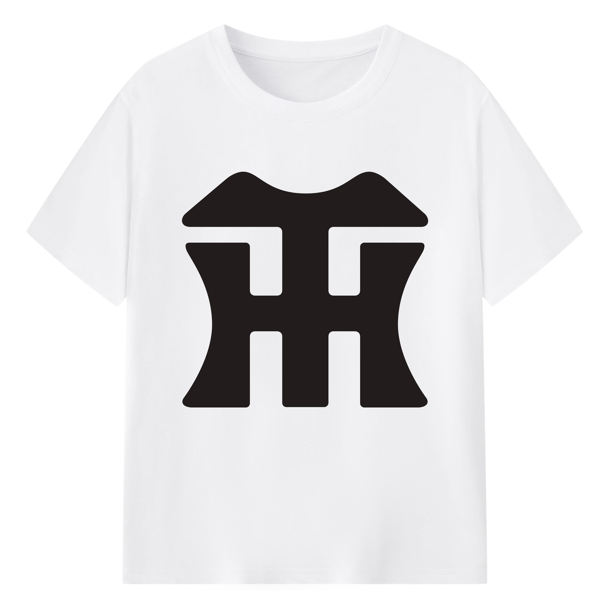 HANSHIN TIGERS SYMBOL APPLICATION BLACK Logo - 綿100％ 半袖Tシャツ ・ フロントプリント ・ 快適 通気性 ・ 日常使い 散歩 スポーツ用