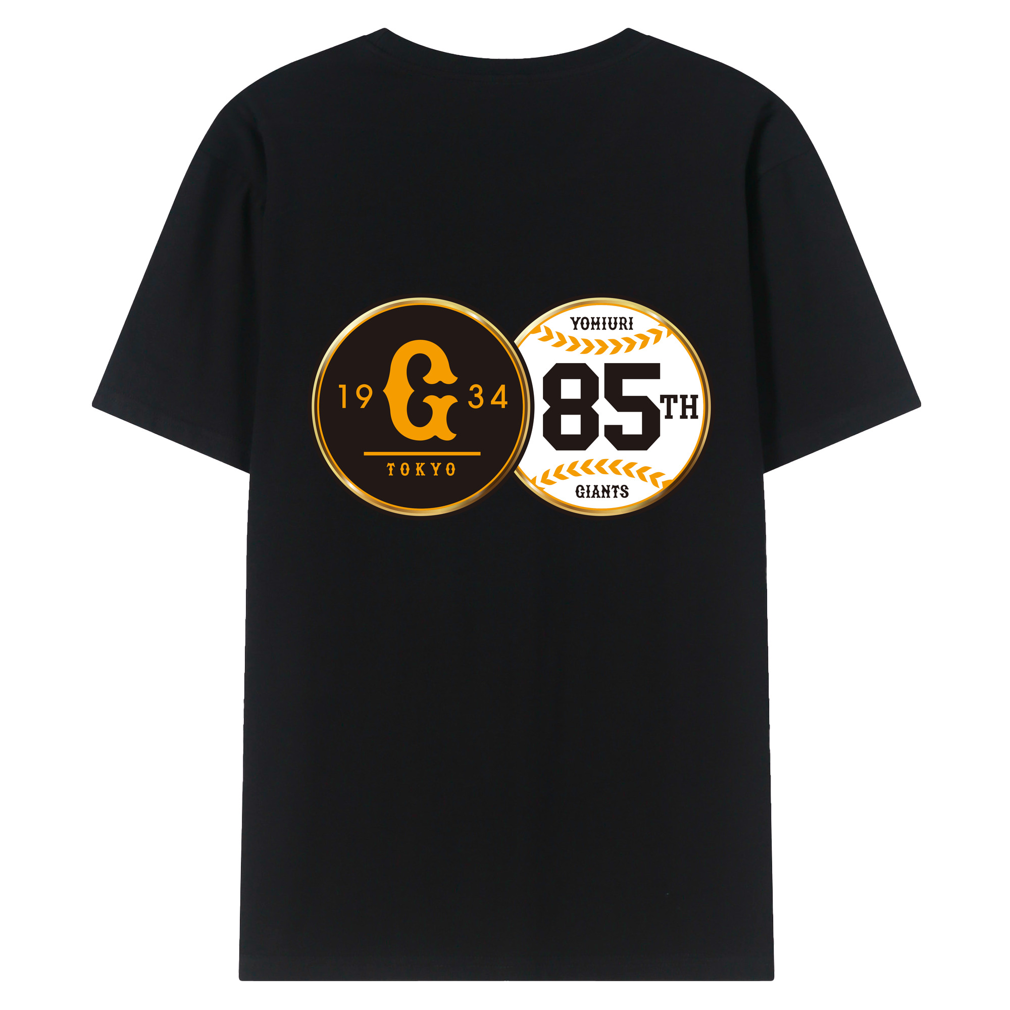 YOMIURI GIANTS 85TH ANNIVERSARY Logo - 綿100％ 半袖Tシャツ ・ バックプリント ・ 快適 通気性 ・ 日常使い 散歩 スポーツ用