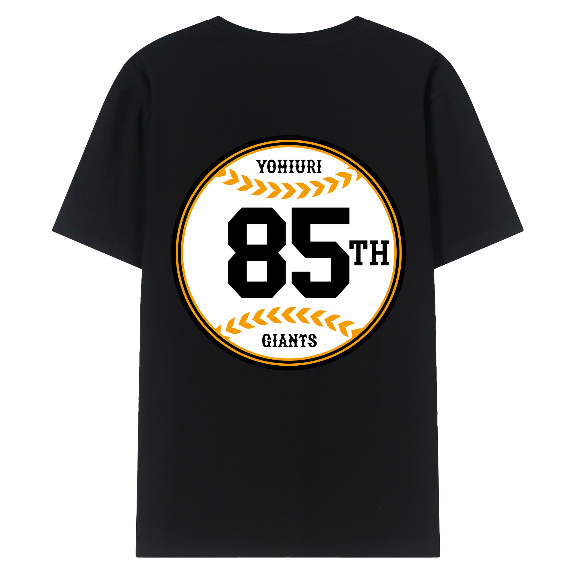 YOMIURI GIANTS 85TH ANNIVERSARY ORIGINAL EMBLEM Logo - 綿100％ 半袖Tシャツ ・ バックプリント ・ 快適 通気性 ・ 日常使い 散歩 スポーツ用