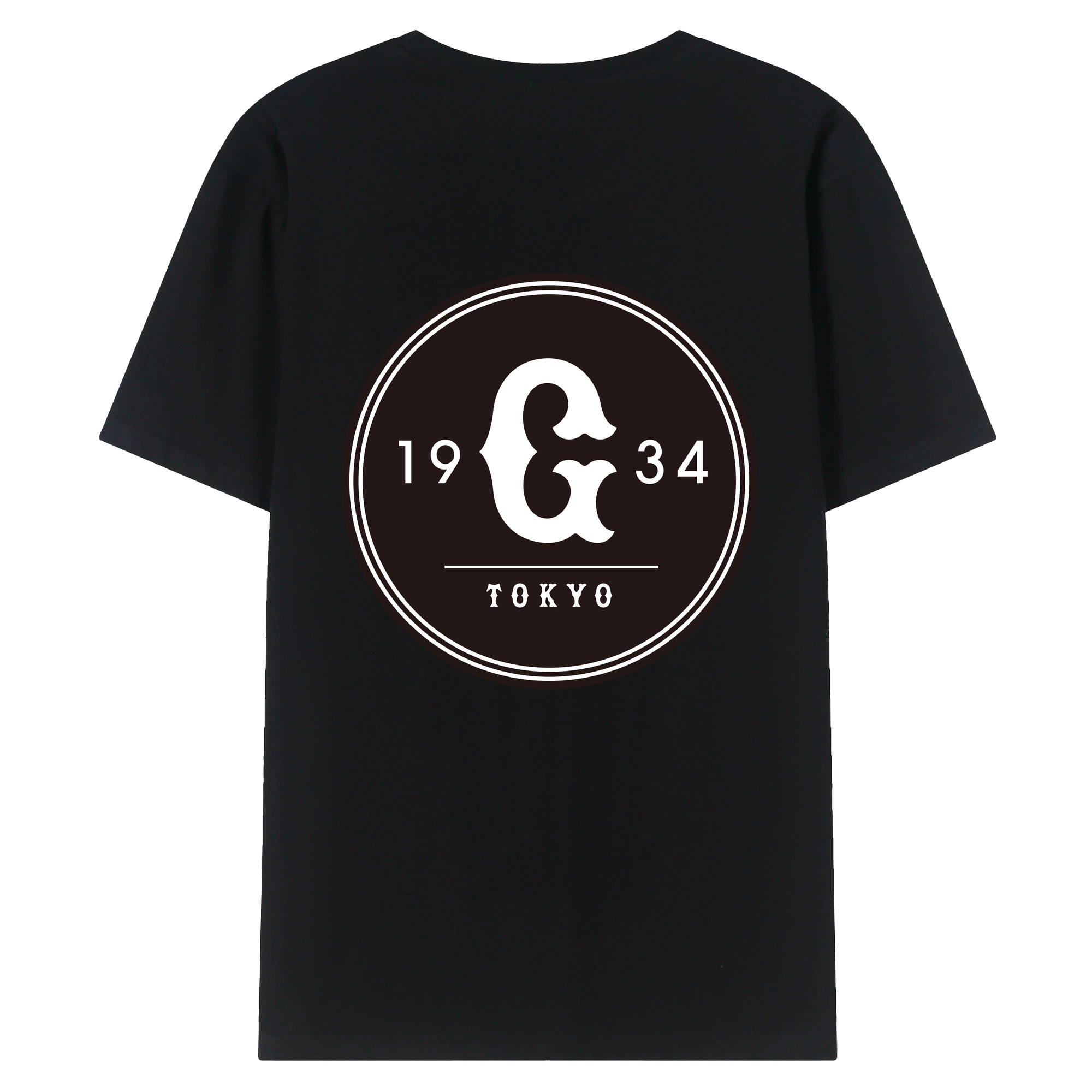 YOMIURI GIANTS BLACK BACKGROUND Logo - 綿100％ 半袖Tシャツ ・ バックプリント ・ 快適 通気性 ・ 日常使い 散歩 スポーツ用