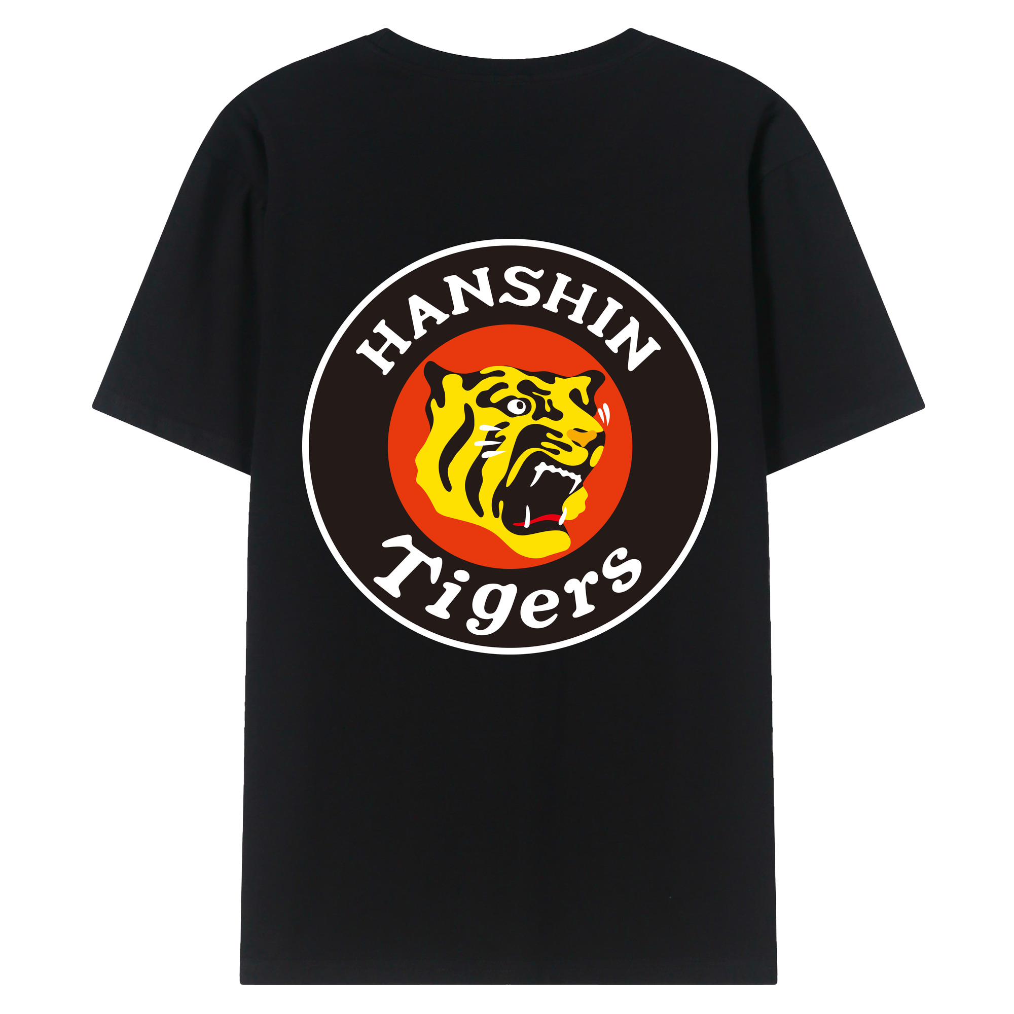 HANSHIN TIGERS EMBLEM ORIGINAL Logo - 綿100％ 半袖Tシャツ ・ バックプリント ・ 快適 通気性 ・ 日常使い 散歩 スポーツ用