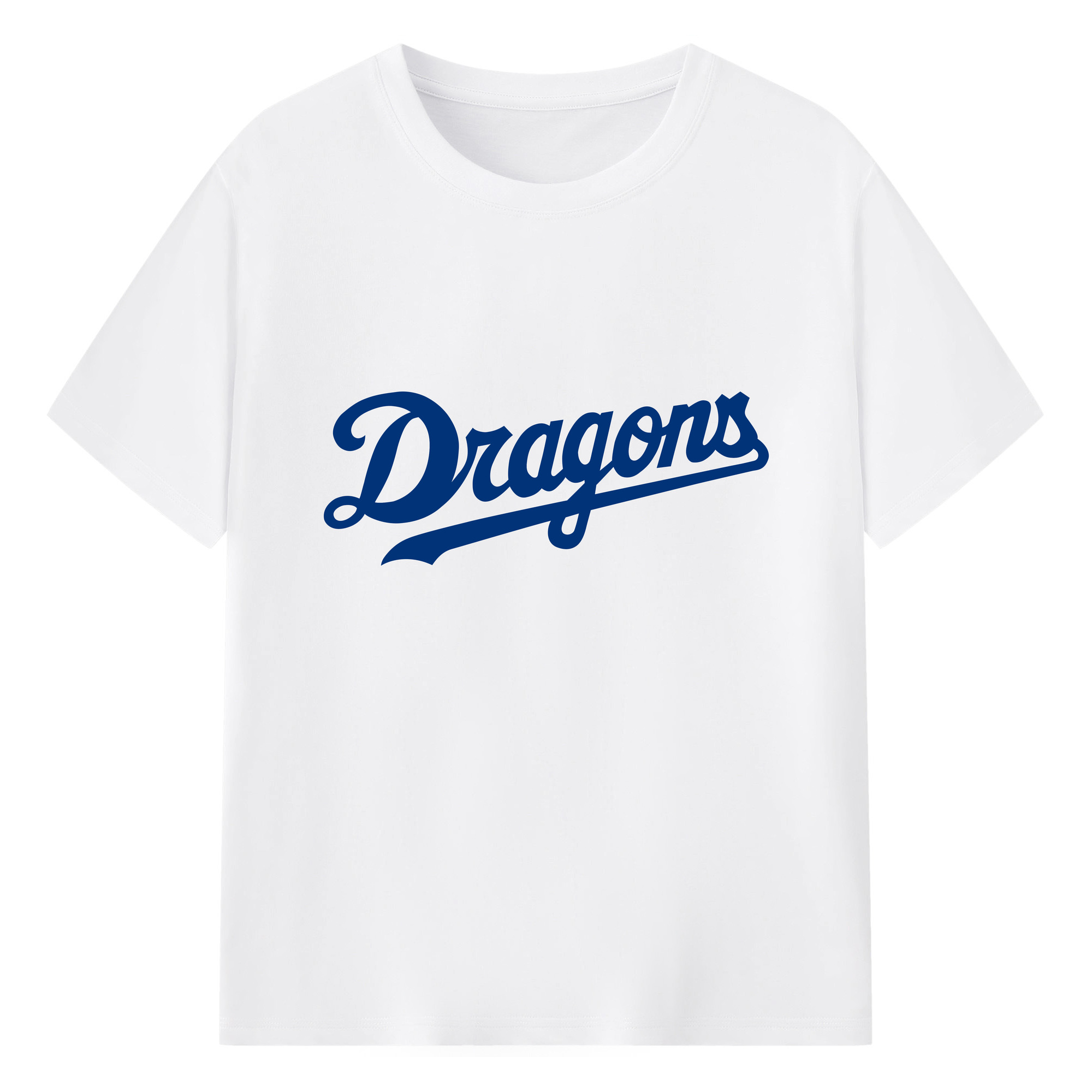 CHUNICHI DRAGONS WORDMARK Logo - 綿100％ 半袖Tシャツ ・ フロントプリント ・ 快適 通気性 ・ 日常使い 散歩 スポーツ用