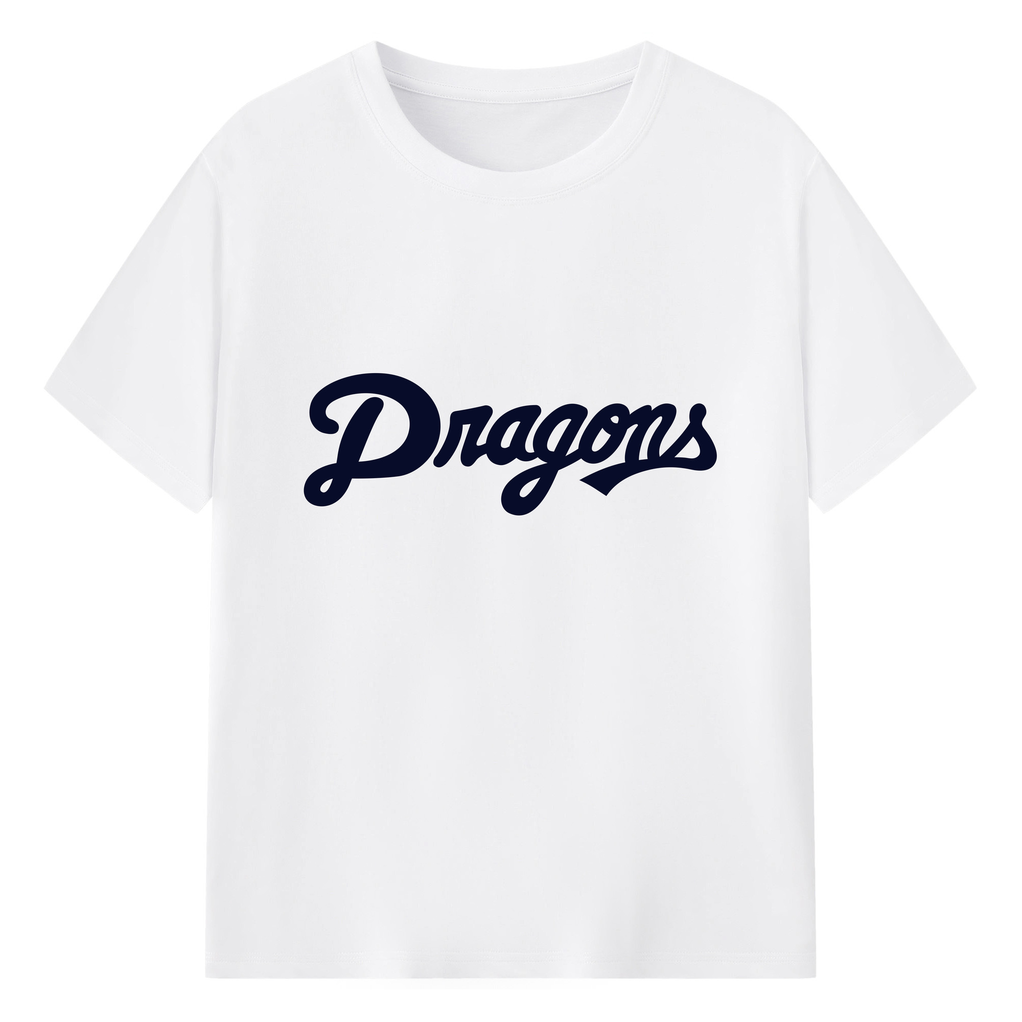 CHUNICHI DRAGONS OLD WORDMARK Logo Black - 綿100％ 半袖Tシャツ ・ フロントプリント ・ 快適 通気性 ・ 日常使い 散歩 スポーツ用
