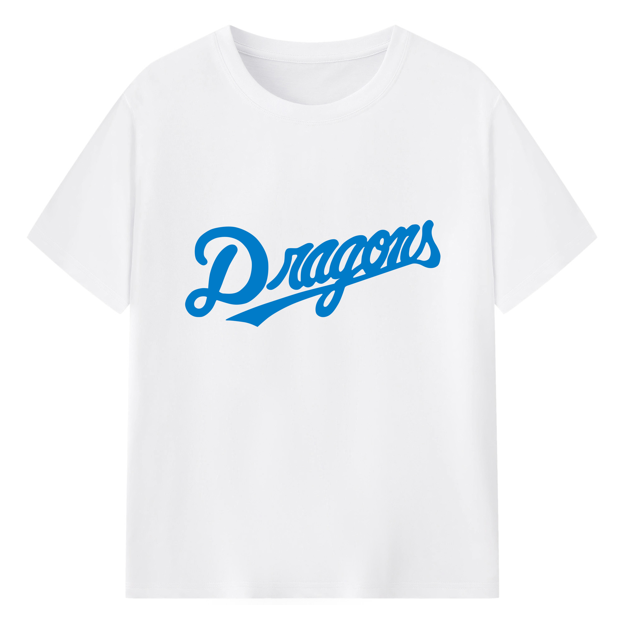 CHUNICHI DRAGONS CLASSIC WORDMARK Logo - 綿100％ 半袖Tシャツ ・ フロントプリント ・ 快適 通気性 ・ 日常使い 散歩 スポーツ用
