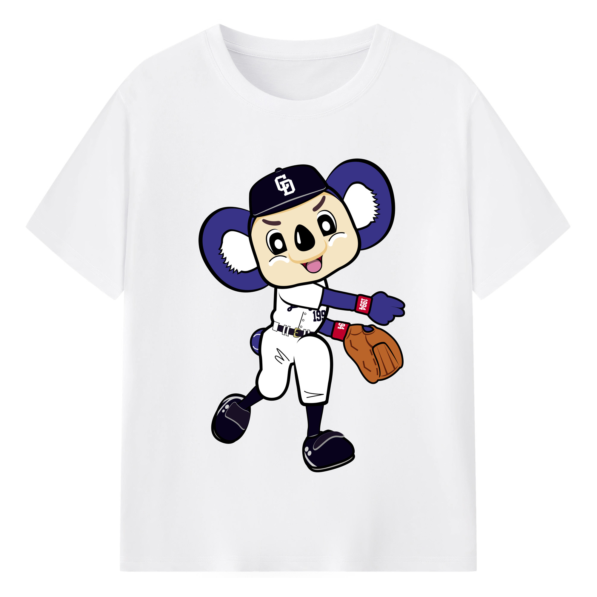 CHUNICHI DRAGONS MASCOT DOALA 2014 2016 HOME UNIFORM APPLICATION THROWING Logo - 綿100％ 半袖Tシャツ ・ フロントプリント ・ 快適 通気性 ・ 日常使い 散歩 スポーツ用