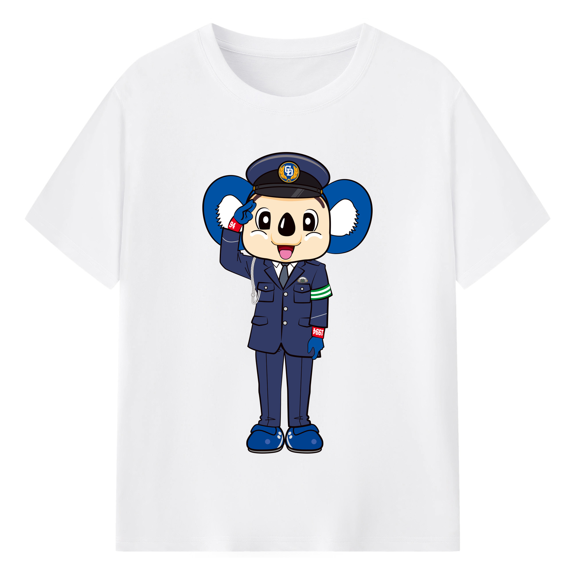 CHUNICHI DRAGONS MASCOT DOALA APPLICATION STATION EMPLOYEE Logo - 綿100％ 半袖Tシャツ ・ フロントプリント ・ 快適 通気性 ・ 日常使い 散歩 スポーツ用