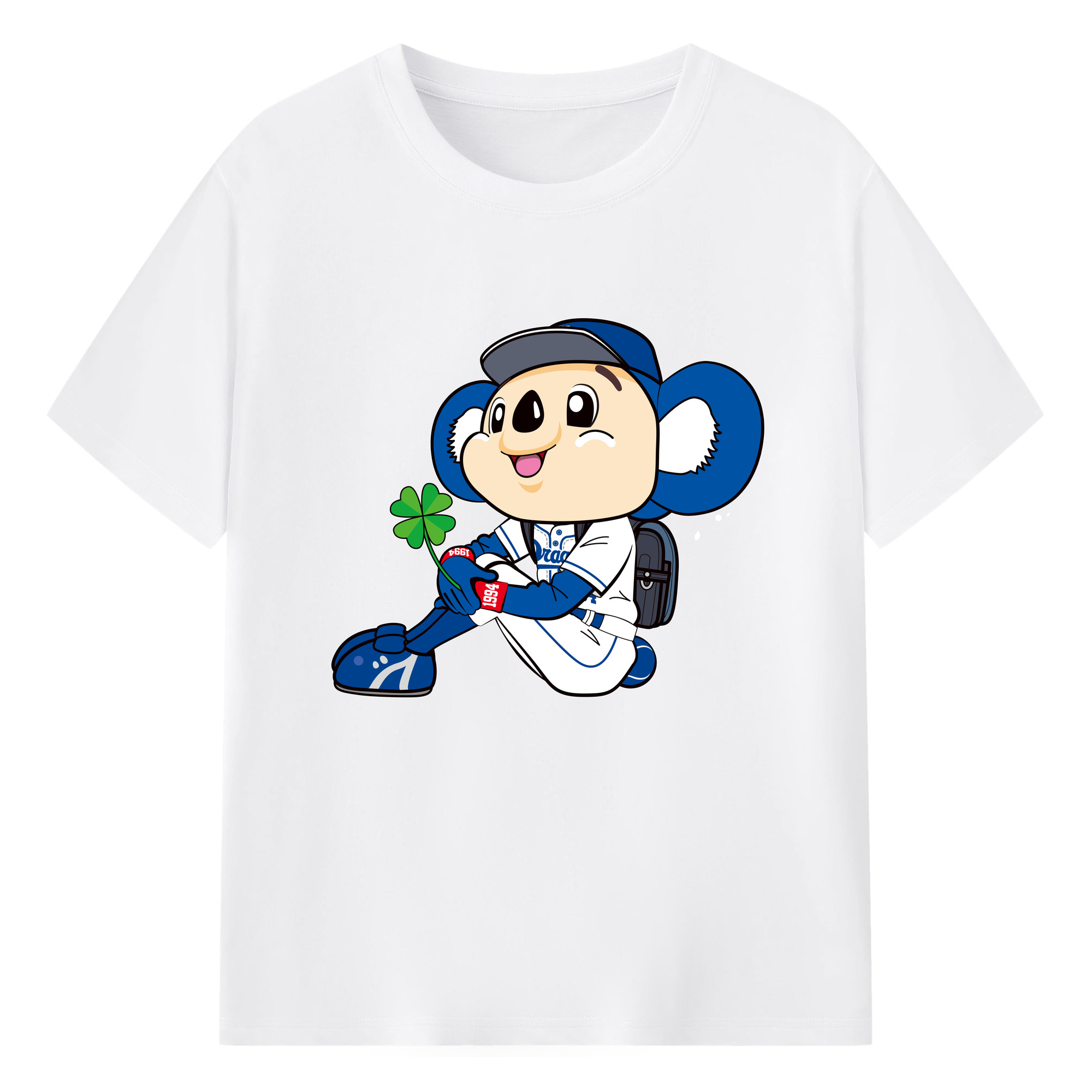 CHUNICHI DRAGONS MASCOT DOALA APPLICATION SEAT Logo - 綿100％ 半袖Tシャツ ・ フロントプリント ・ 快適 通気性 ・ 日常使い 散歩 スポーツ用