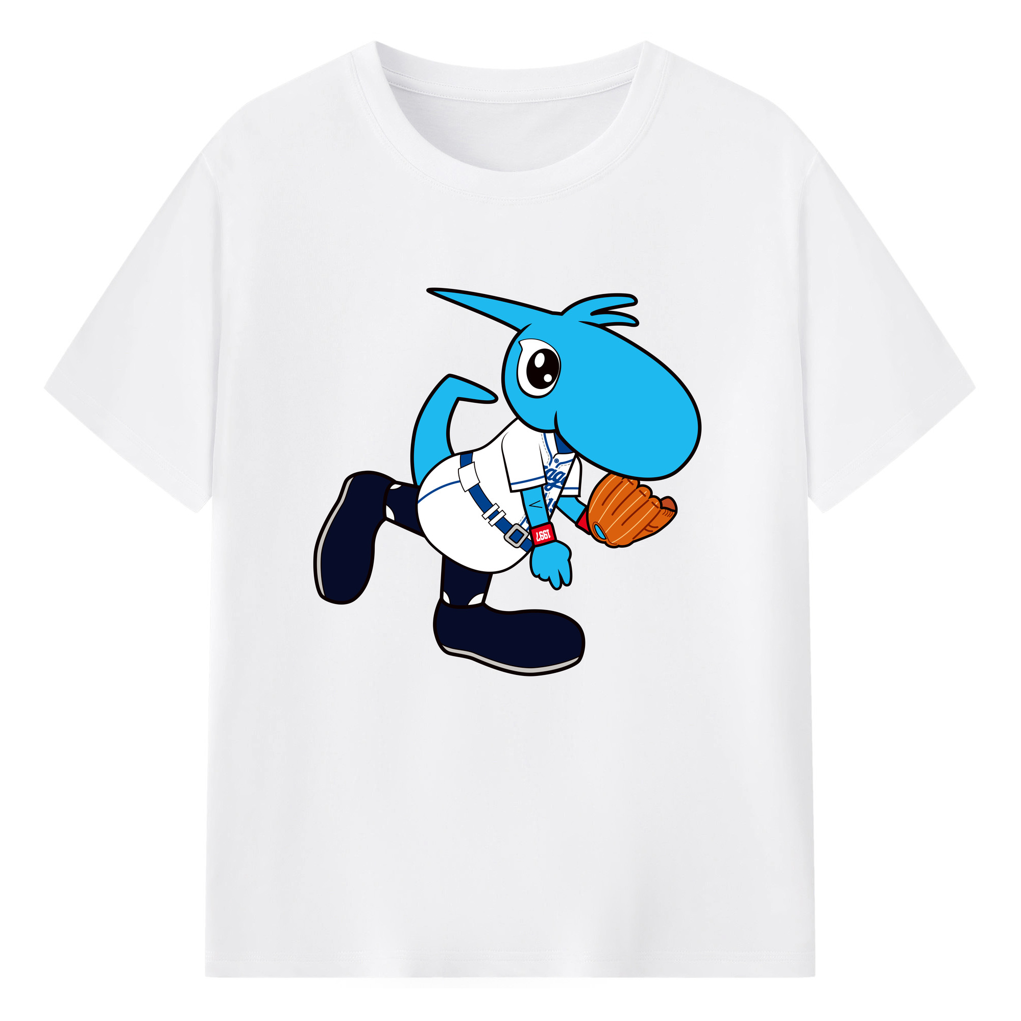 CHUNICHI DRAGONS MASCOT SHAOLON APPLICATION PITCHING Logo - 綿100％ 半袖Tシャツ ・ フロントプリント ・ 快適 通気性 ・ 日常使い 散歩 スポーツ用