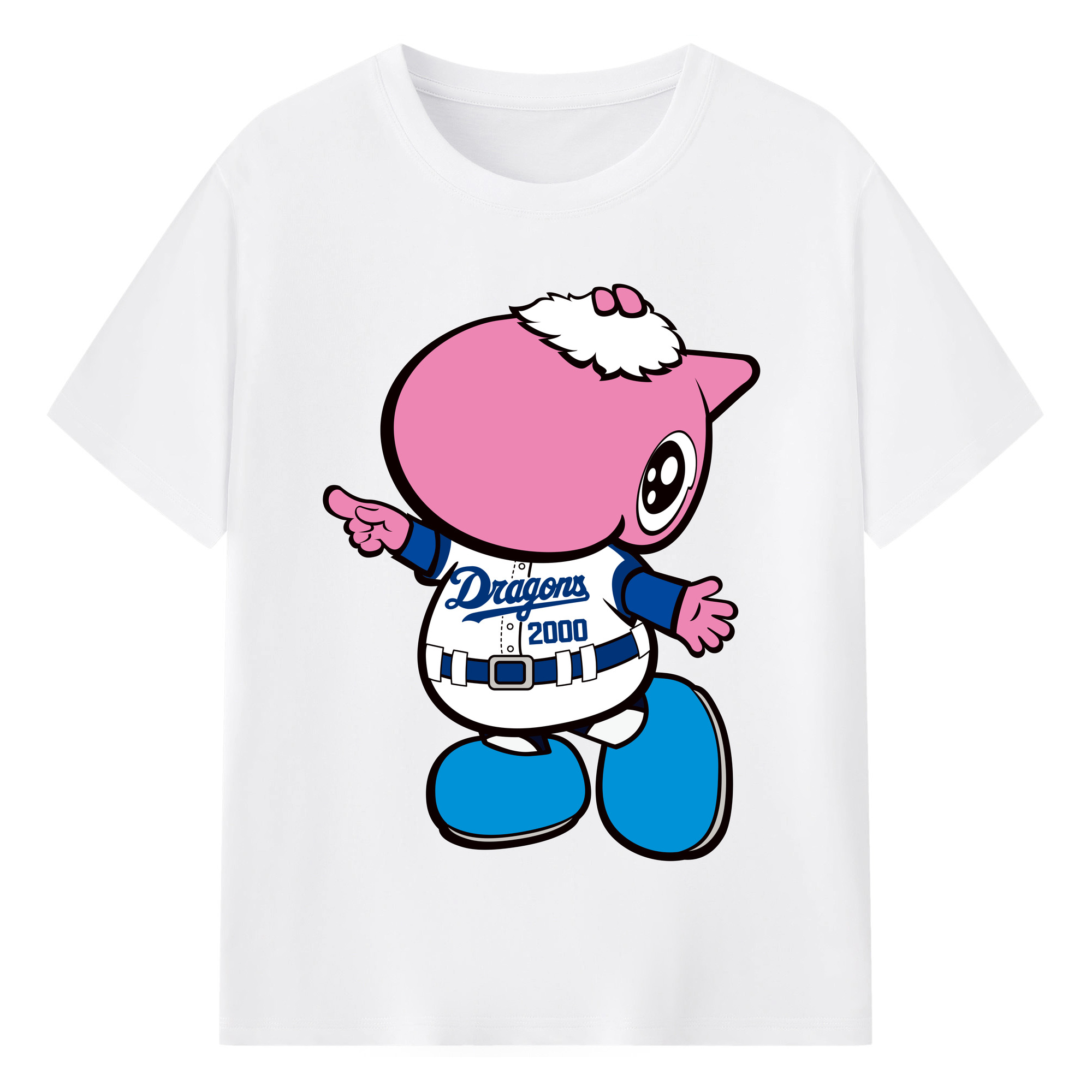 CHUNICHI DRAGONS MASCOT PAOLON 2017 2018 Logo - 綿100％ 半袖Tシャツ ・ フロントプリント ・ 快適 通気性 ・ 日常使い 散歩 スポーツ用