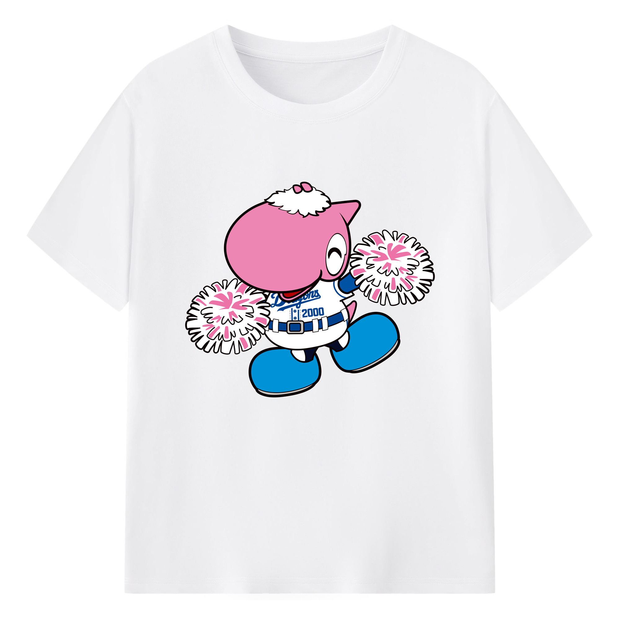CHUNICHI DRAGONS MASCOT PAOLON APPLICATION CHEERING Logo - 綿100％ 半袖Tシャツ ・ フロントプリント ・ 快適 通気性 ・ 日常使い 散歩 スポーツ用