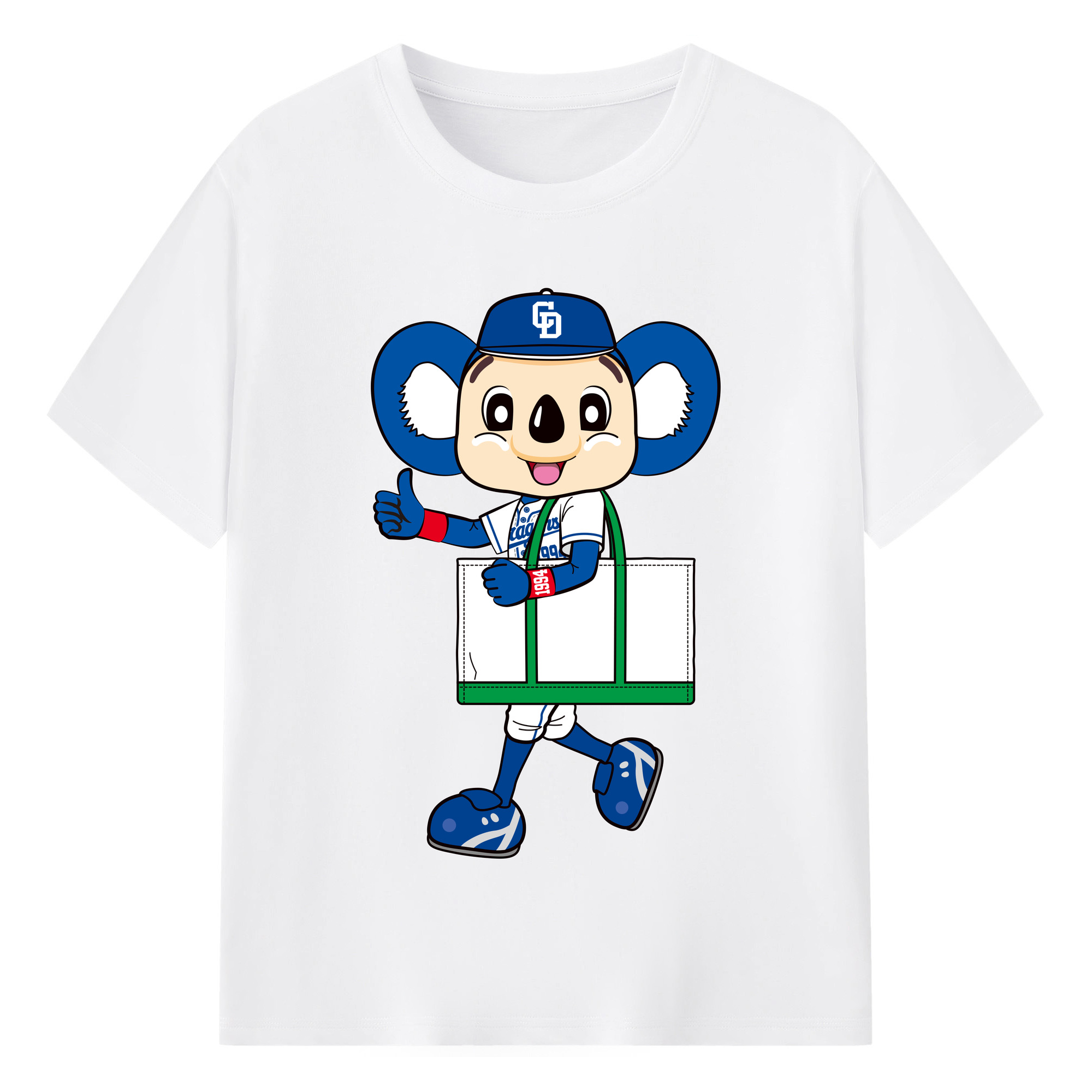 CHUNICHI DRAGONS MASCOT DOALA 2019 HOME UNIFORM APPLICATION ECO BAG Logo - 綿100％ 半袖Tシャツ ・ フロントプリント ・ 快適 通気性 ・ 日常使い 散歩 スポーツ用