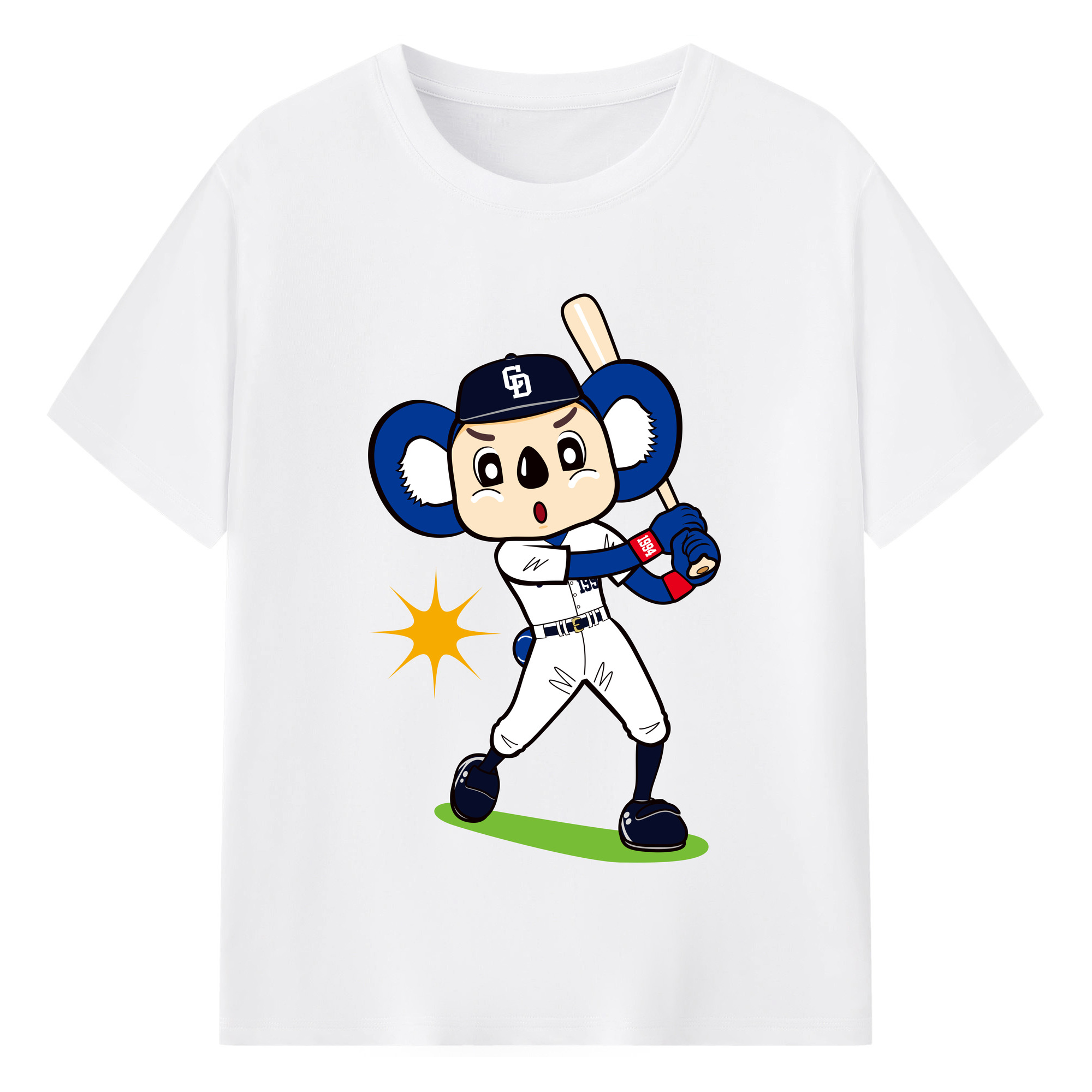 CHUNICHI DRAGONS MASCOT DOALA 2014 2016 HOME UNIFORM APPLICATION BATTING Logo - 綿100％ 半袖Tシャツ ・ フロントプリント ・ 快適 通気性 ・ 日常使い 散歩 スポーツ用