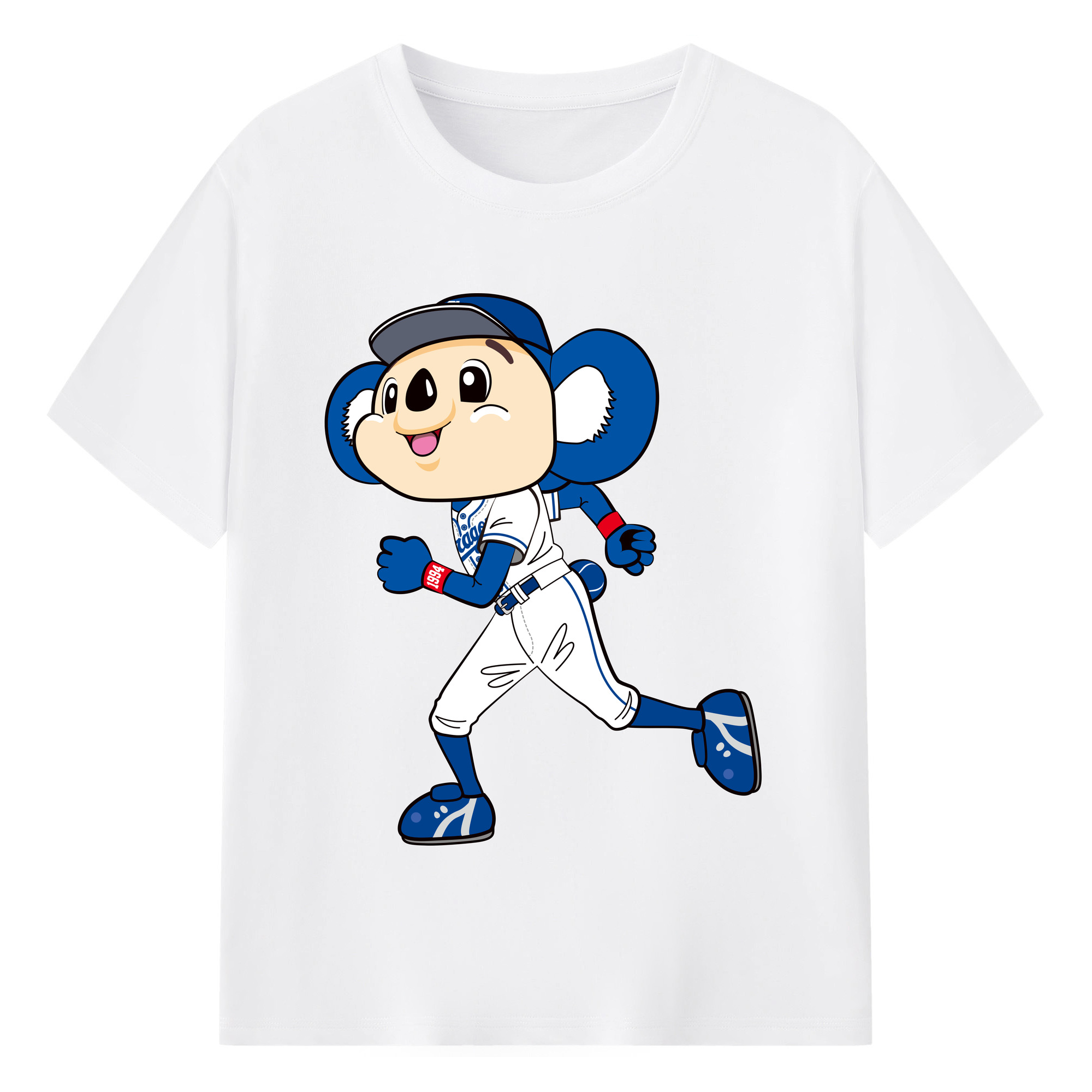 CHUNICHI DRAGONS MASCOT DOALA APPLICATION RUNNING Logo - 綿100％ 半袖Tシャツ ・ フロントプリント ・ 快適 通気性 ・ 日常使い 散歩 スポーツ用