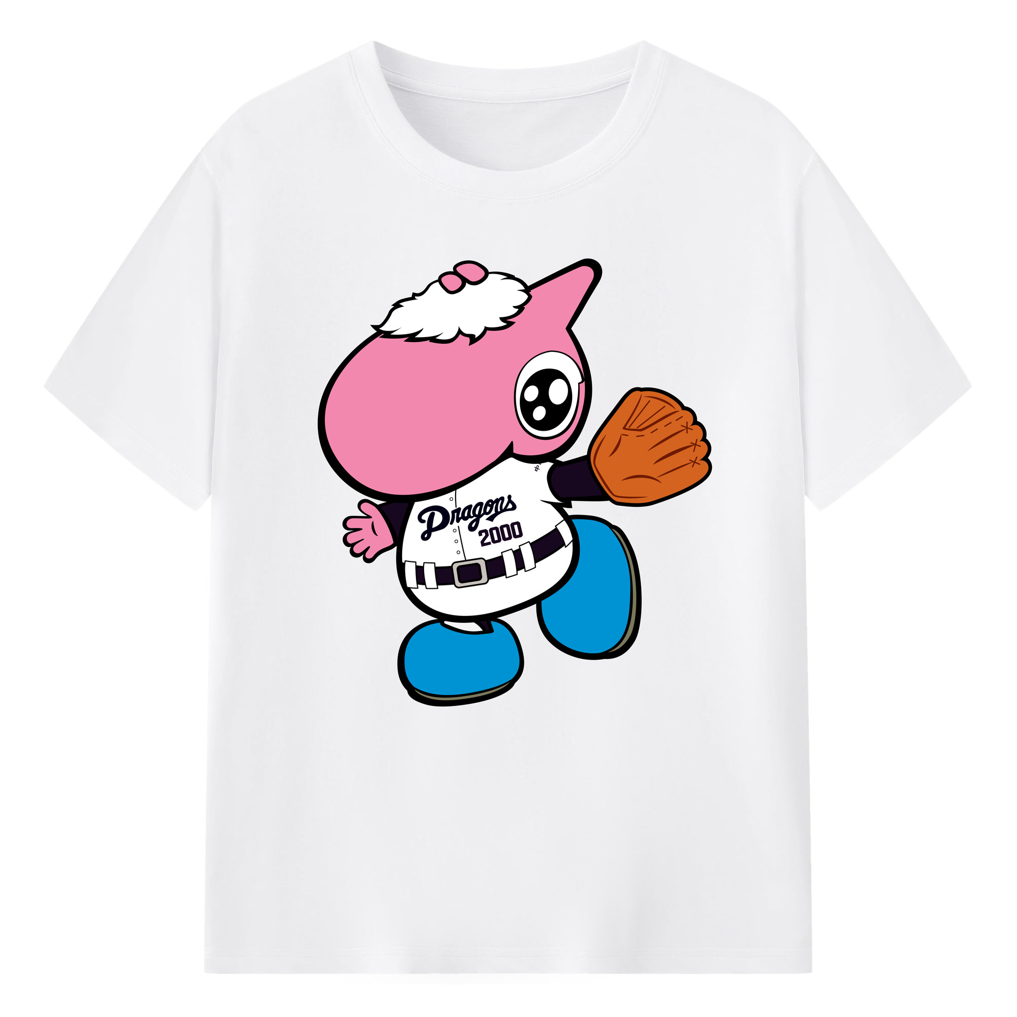 CHUNICHI DRAGONS MASCOT PAOLON 2014 2016 HOME UNIFORM APPLICATION GLOVE WELCOME Logo - 綿100％ 半袖Tシャツ ・ フロントプリント ・ 快適 通気性 ・ 日常使い 散歩 スポーツ用