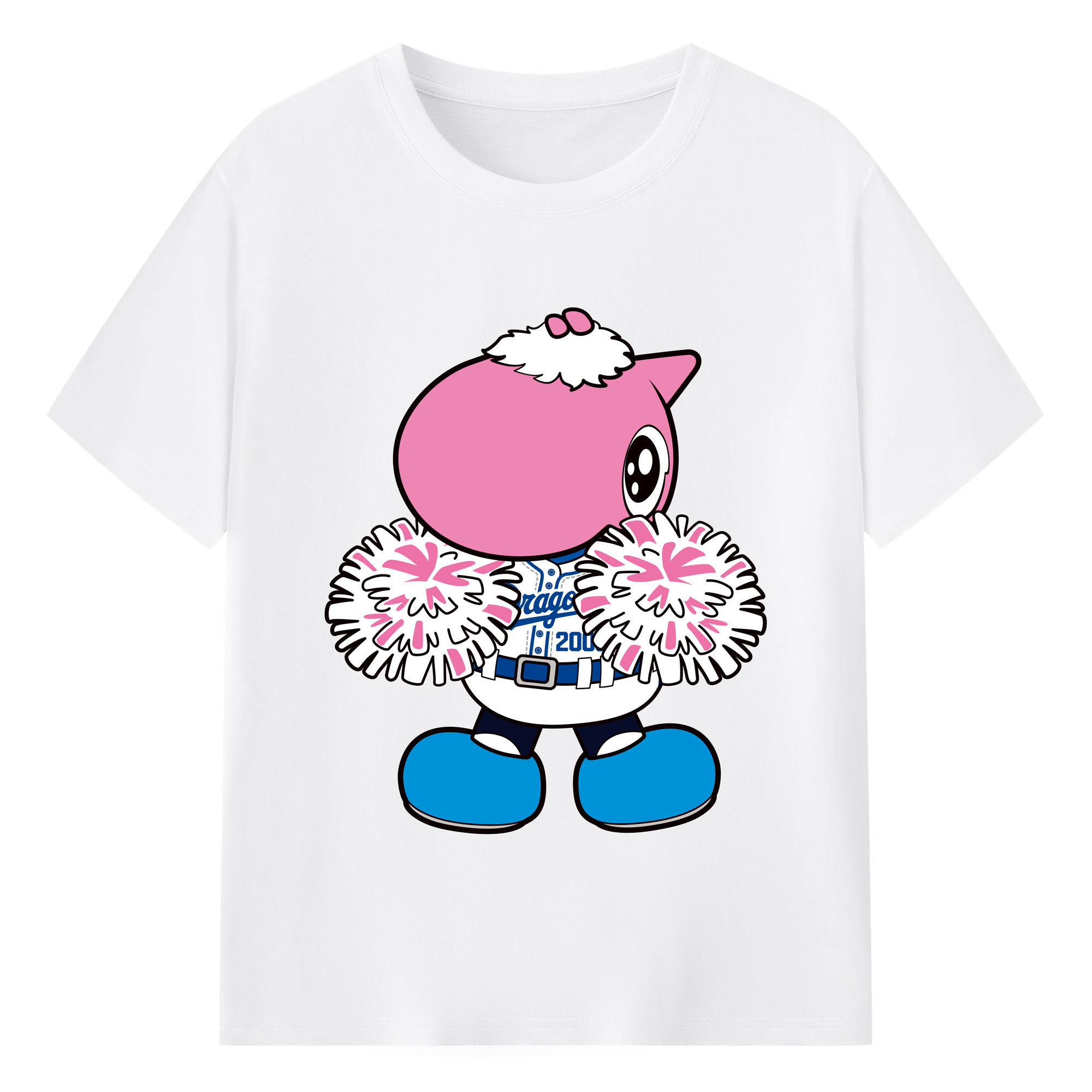 CHUNICHI DRAGONS MASCOT PAOLON APPLICATION CHEER ORIGINAL Logo - 綿100％ 半袖Tシャツ ・ フロントプリント ・ 快適 通気性 ・ 日常使い 散歩 スポーツ用