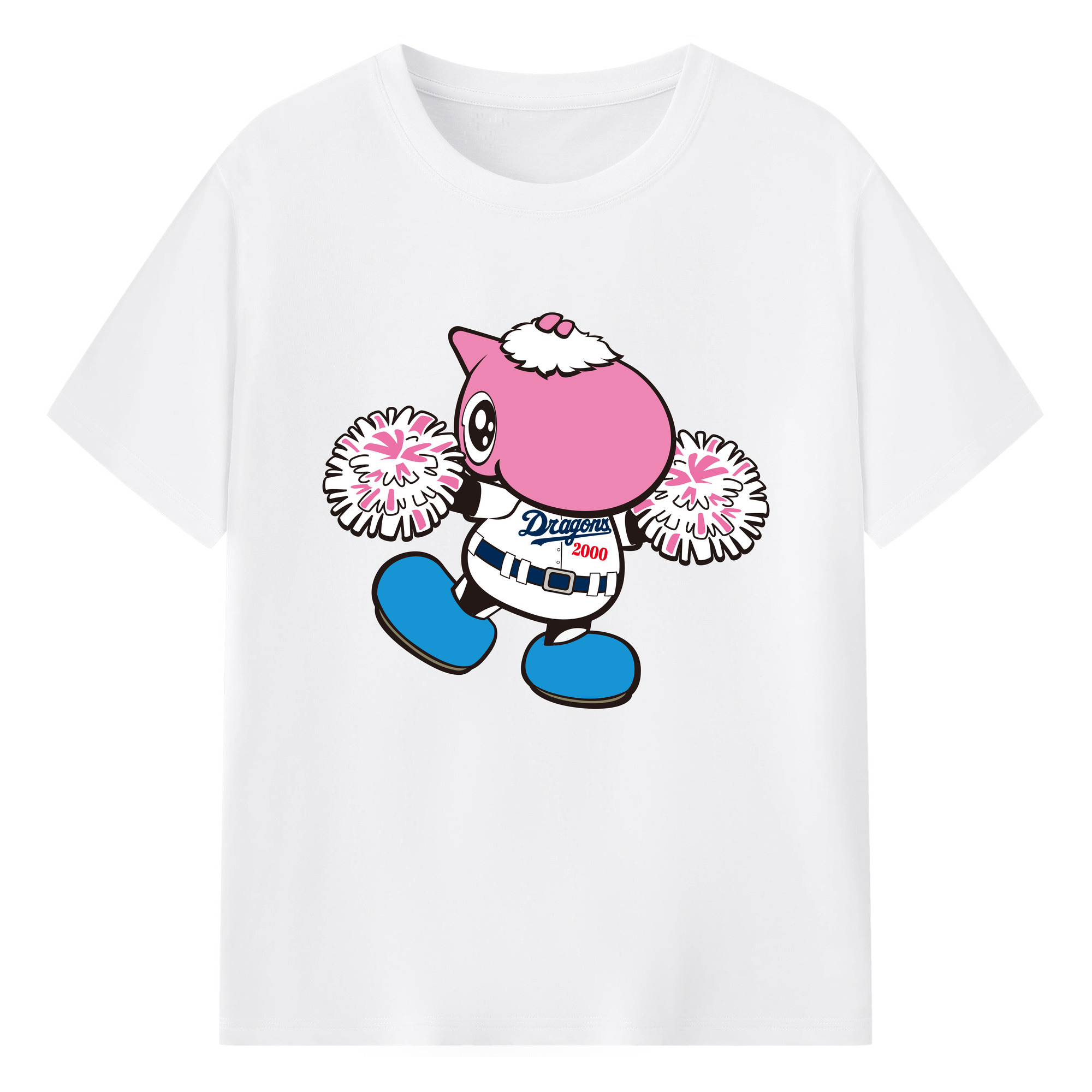 CHUNICHI DRAGONS MASCOT PAOLON 2012 2013 HOME UNIFORM APPLICATION CHEERING Logo - 綿100％ 半袖Tシャツ ・ フロントプリント ・ 快適 通気性 ・ 日常使い 散歩 スポーツ用