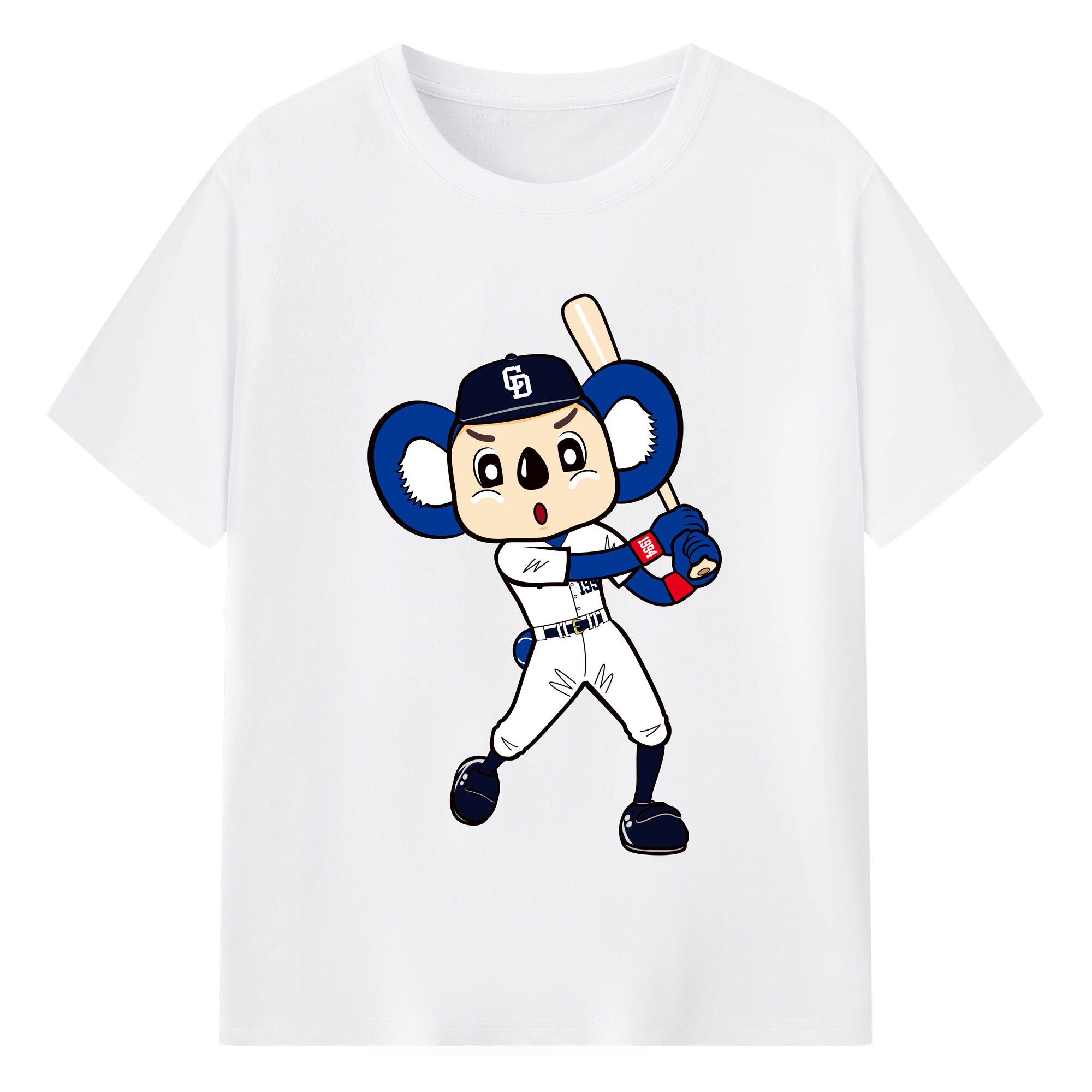 CHUNICHI DRAGONS MASCOT DOALA 2014 2016 HOME UNIFORM APPLICATION BATTING Logo 1 - 綿100％ 半袖Tシャツ ・ フロントプリント ・ 快適 通気性 ・ 日常使い 散歩 スポーツ用