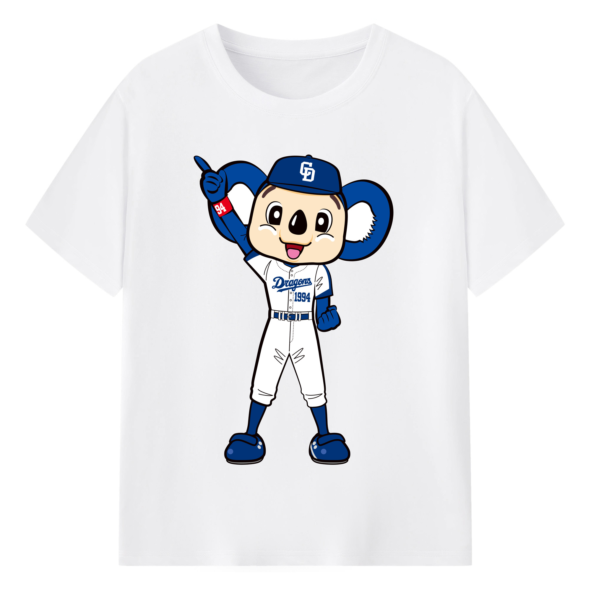 CHUNICHI DRAGONS MASCOT DOALA 2017 2018 HOME UNIFORM APPLICATION INDICATION Logo - 綿100％ 半袖Tシャツ ・ フロントプリント ・ 快適 通気性 ・ 日常使い 散歩 スポーツ用