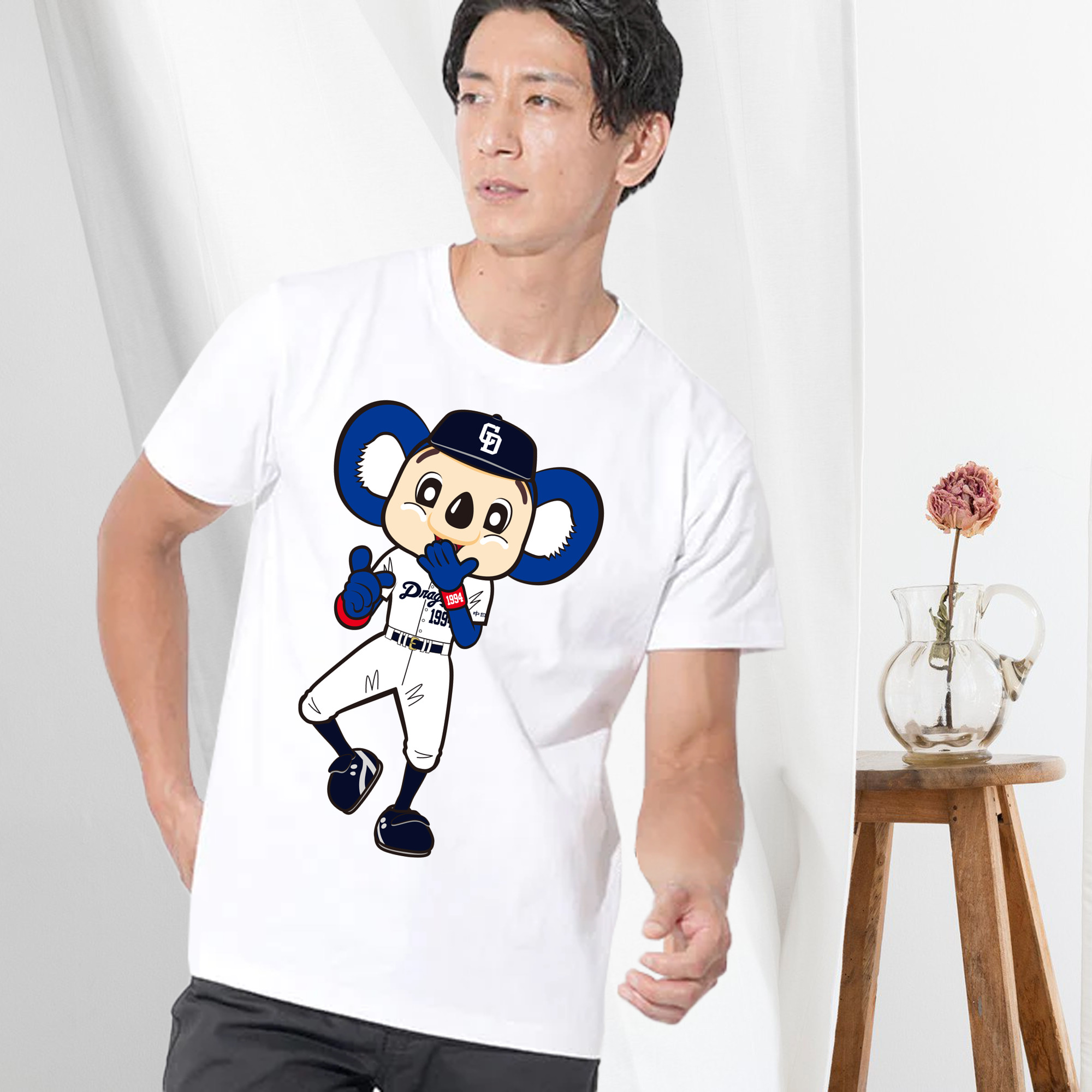 CHUNICHI DRAGONS MASCOT DOALA 2014 2016 HOME UNIFORM APPLICATION LAUGH Logo