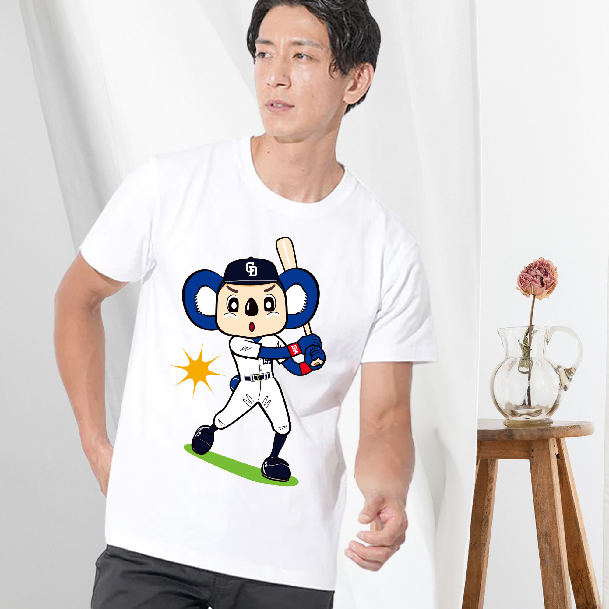 CHUNICHI DRAGONS MASCOT DOALA 2014 2016 HOME UNIFORM APPLICATION BATTING Logo