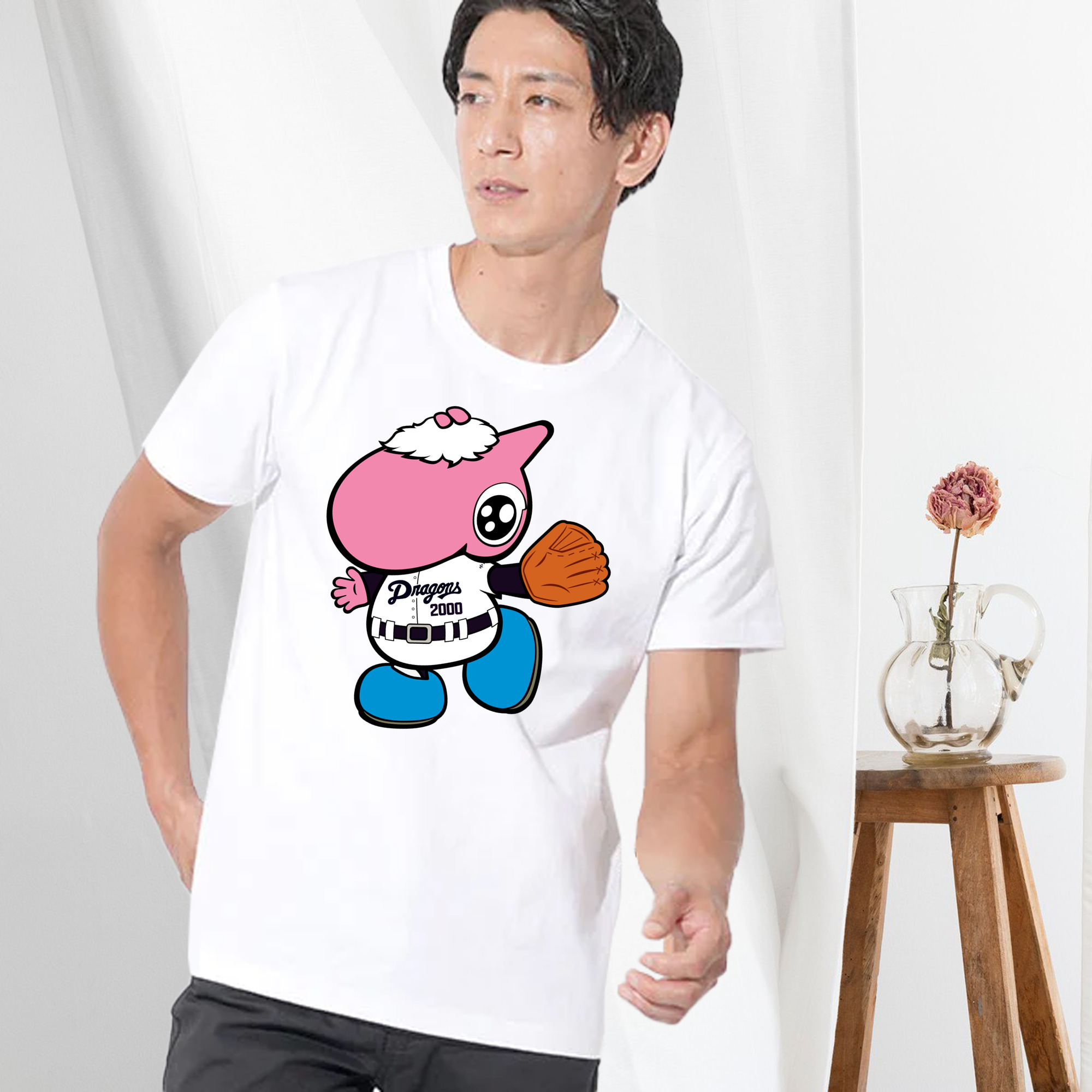 CHUNICHI DRAGONS MASCOT PAOLON 2014 2016 HOME UNIFORM APPLICATION GLOVE WELCOME Logo