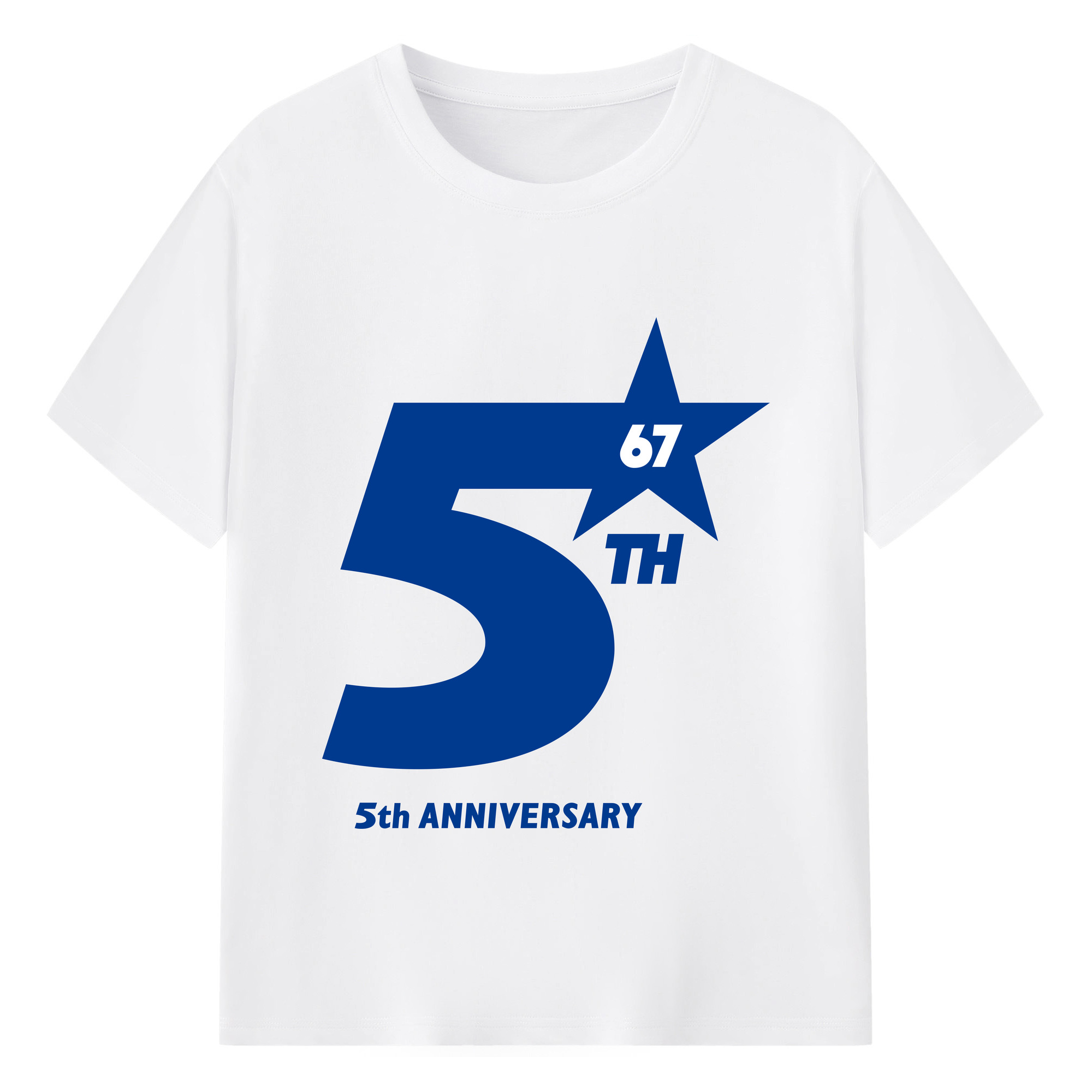 YOKOHAMA DENA BAYSTARS 5TH ANNIVERSARY Logo - 綿100％ 半袖Tシャツ ・ フロントプリント ・ 快適 通気性 ・ 日常使い 散歩 スポーツ用