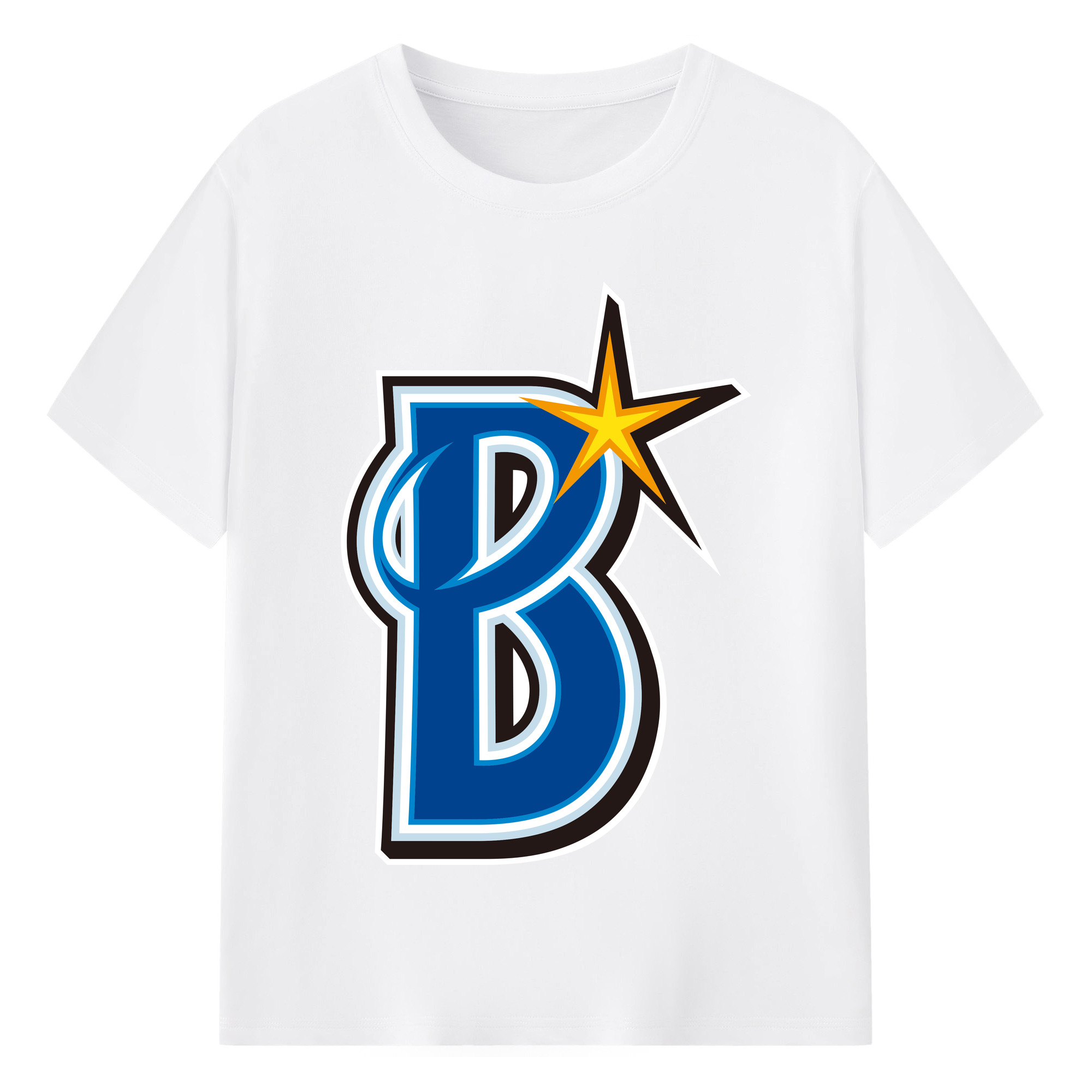 YOKOHAMA DeNA BAYSTARS EMBLEM Logo - 綿100％ 半袖Tシャツ ・ フロントプリント ・ 快適 通気性 ・ 日常使い 散歩 スポーツ用