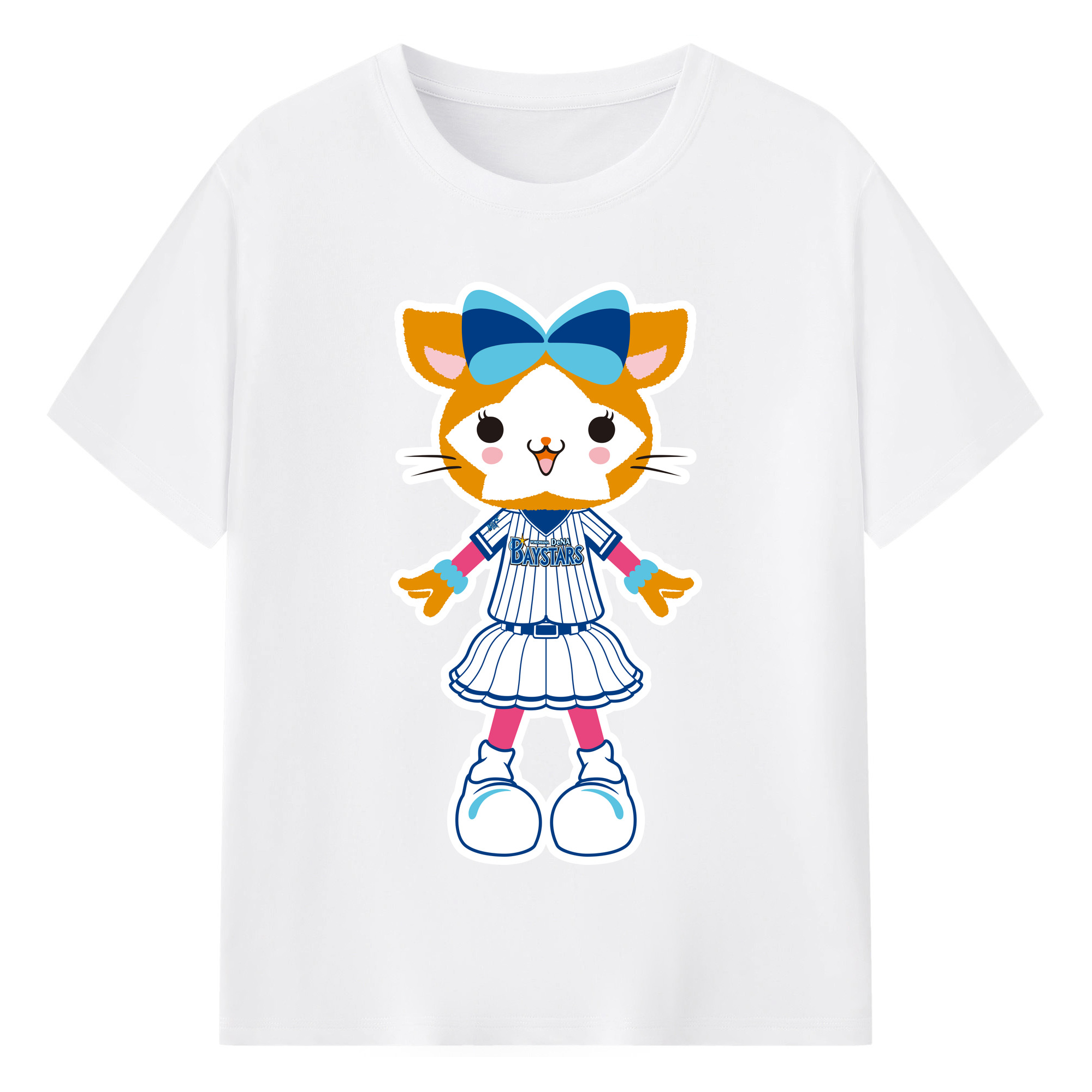 YOKOHAMA DeNA BAYSTARS MASCOT DB.KIRARA ORIGINAL Logo - 綿100％ 半袖Tシャツ ・ フロントプリント ・ 快適 通気性 ・ 日常使い 散歩 スポーツ用