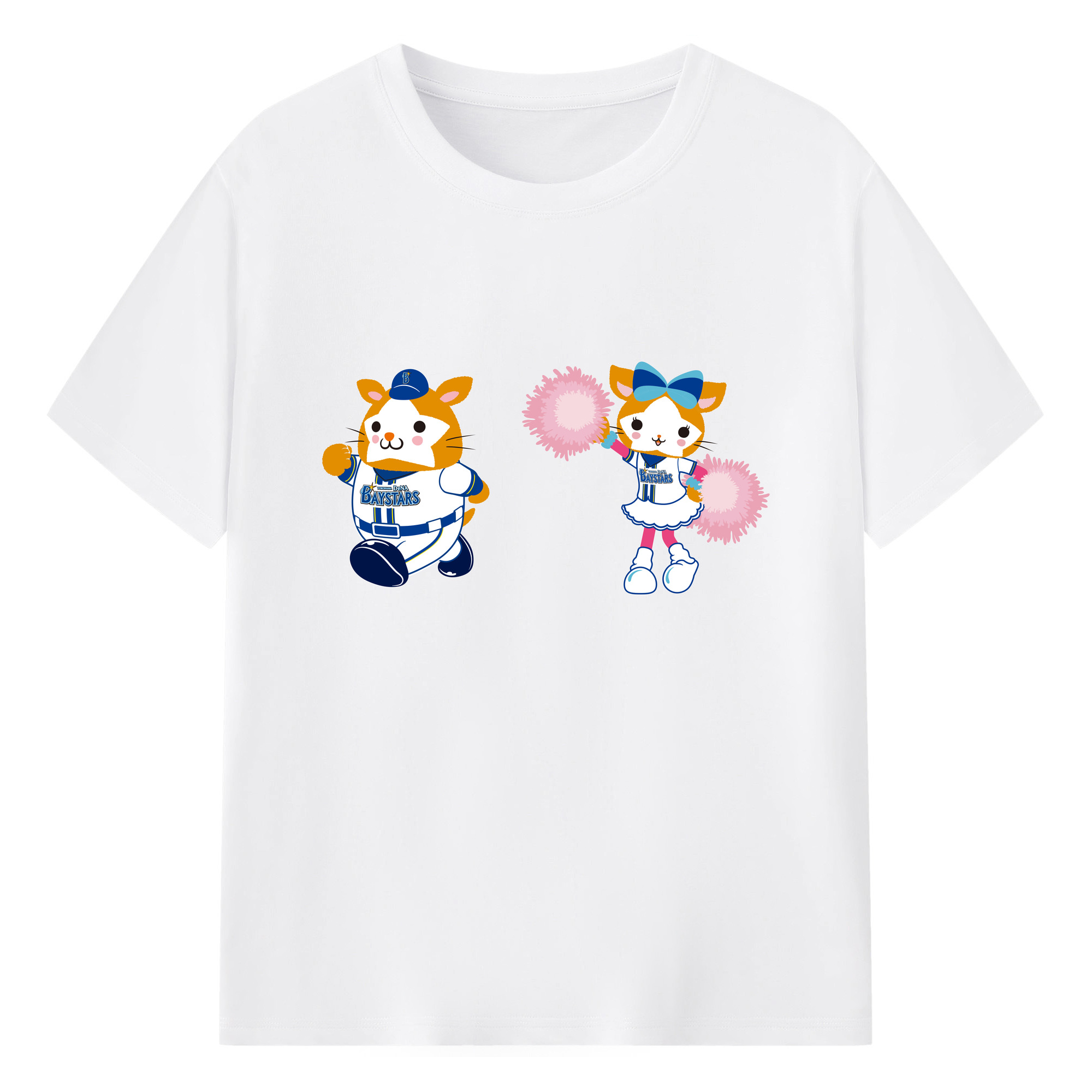 YOKOHAMA DeNA BAYSTARS MASCOT DB.STARMAN DB - 綿100％ 半袖Tシャツ ・ フロントプリント ・ 快適 通気性 ・ 日常使い 散歩 スポーツ用